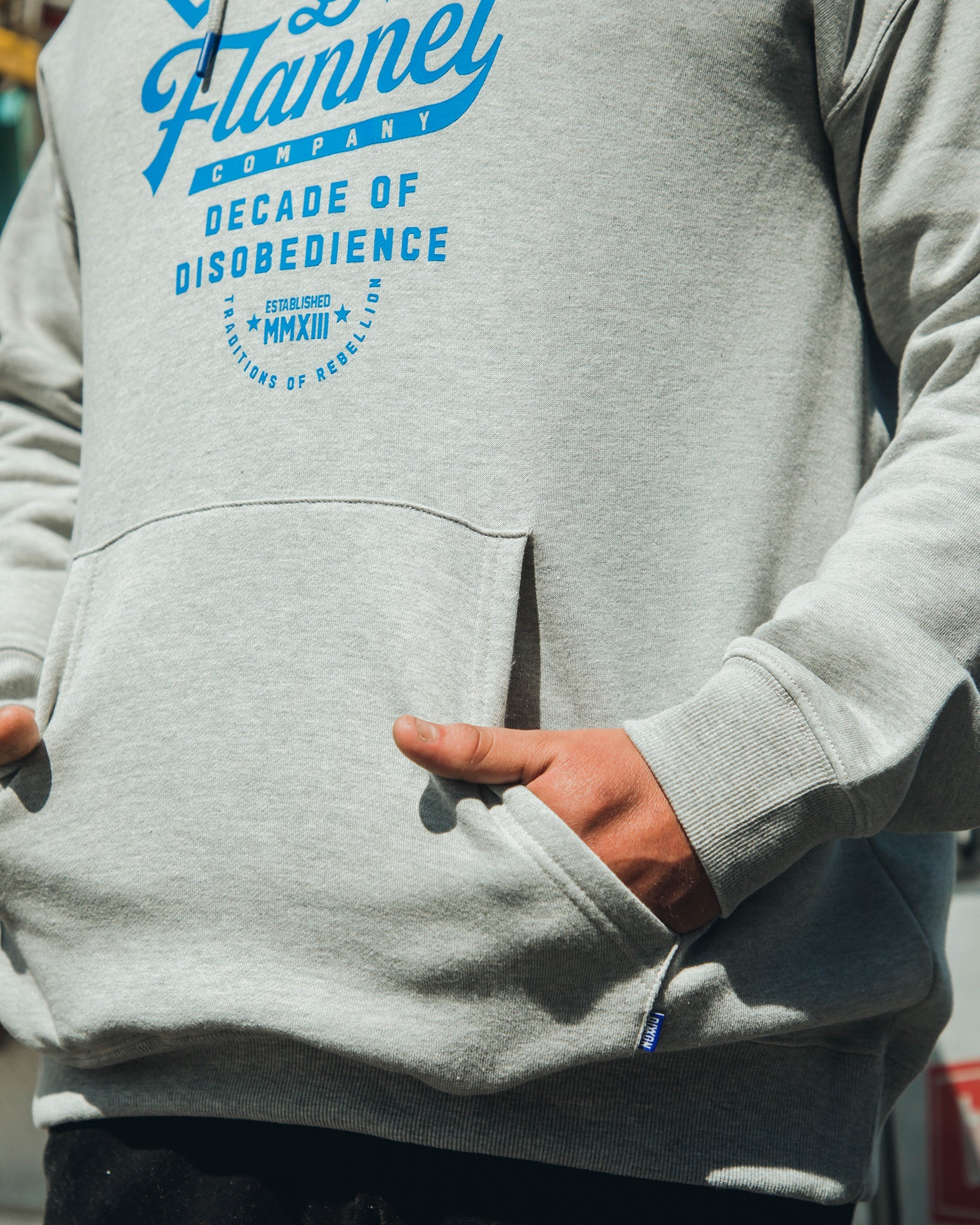 Blue Pastime Pullover Hoodie - Heather Gray - Image 3