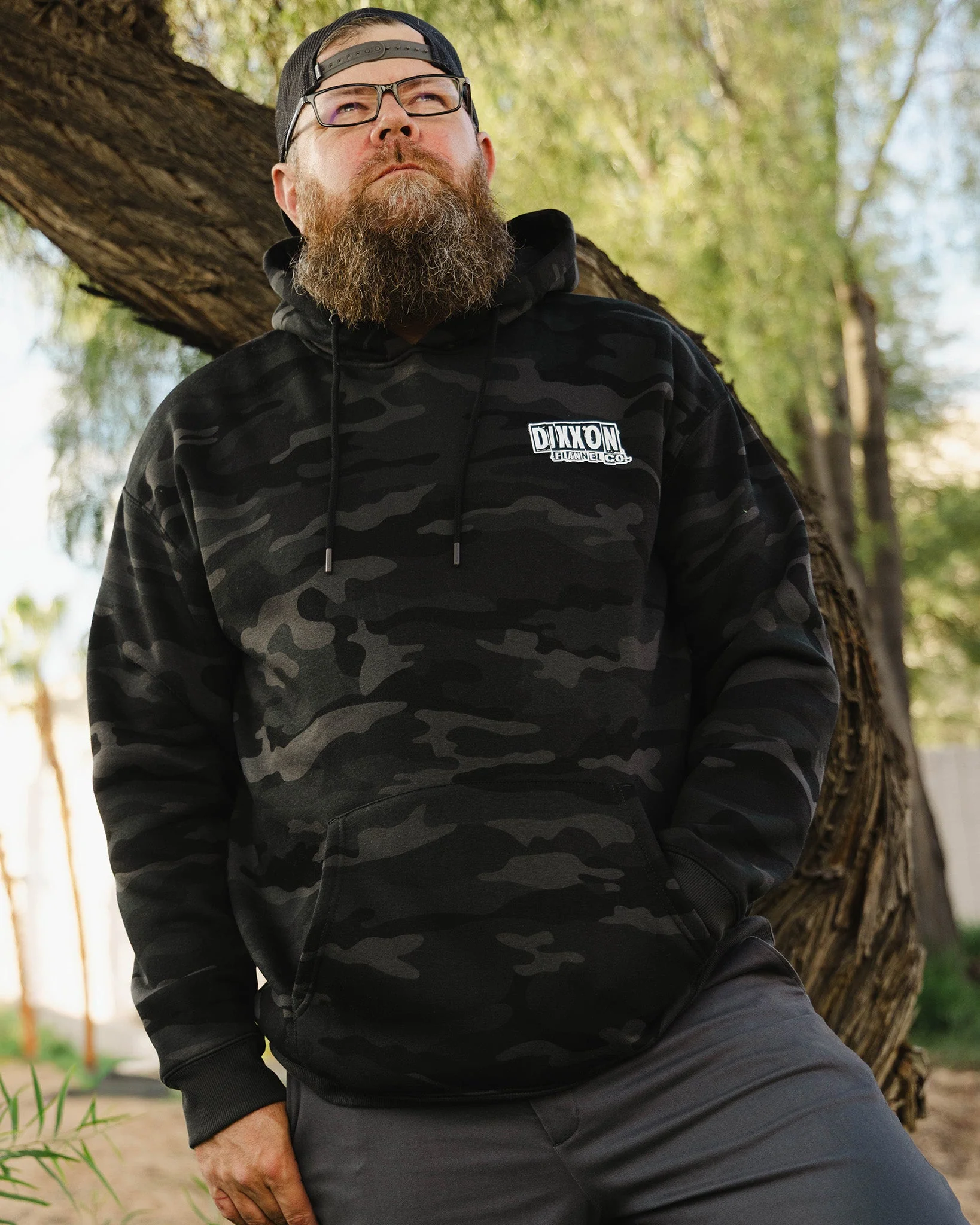 White Truckin' Pullover Hoodie - Black Camo - Image 4