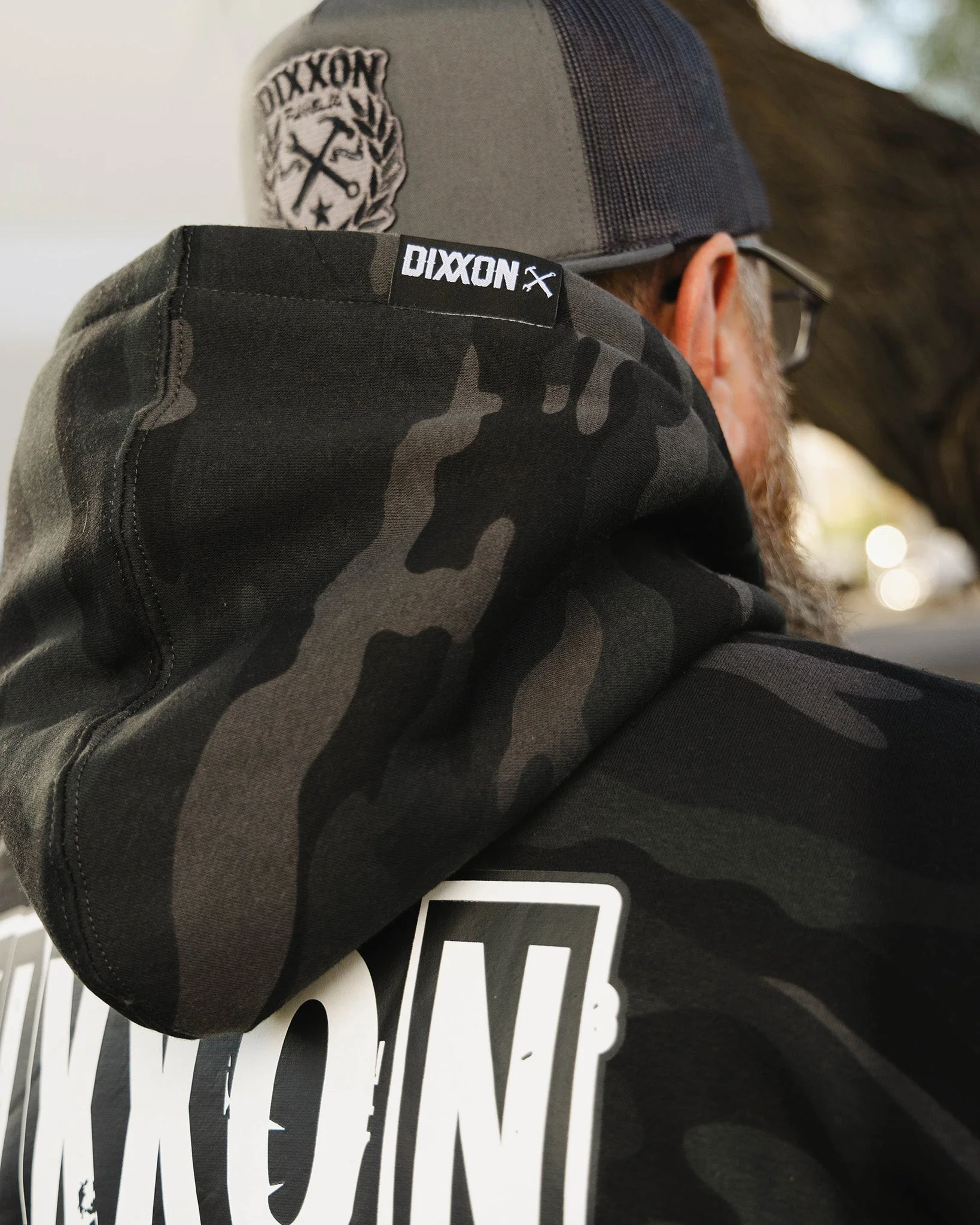 White Truckin' Pullover Hoodie - Black Camo - Image 7