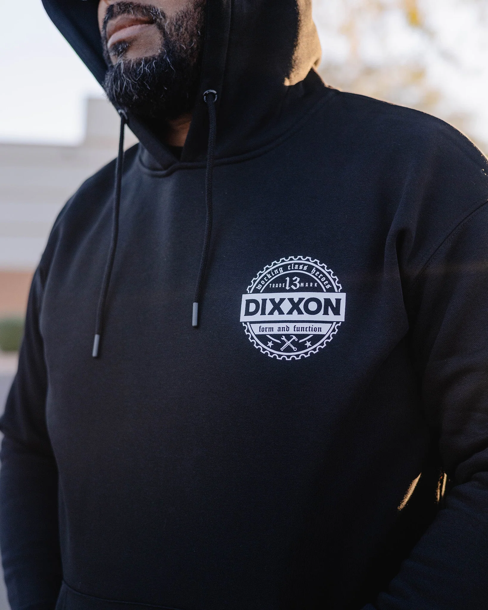 White Working Class Gear Pullover Hoodie - Black - Image 5