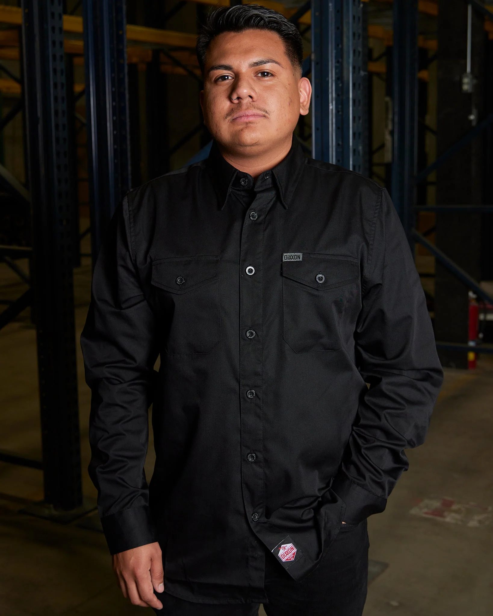 Wholesale PRE-BOOK: WorkForce Long Sleeve Work Shirt - Black - Image 5
