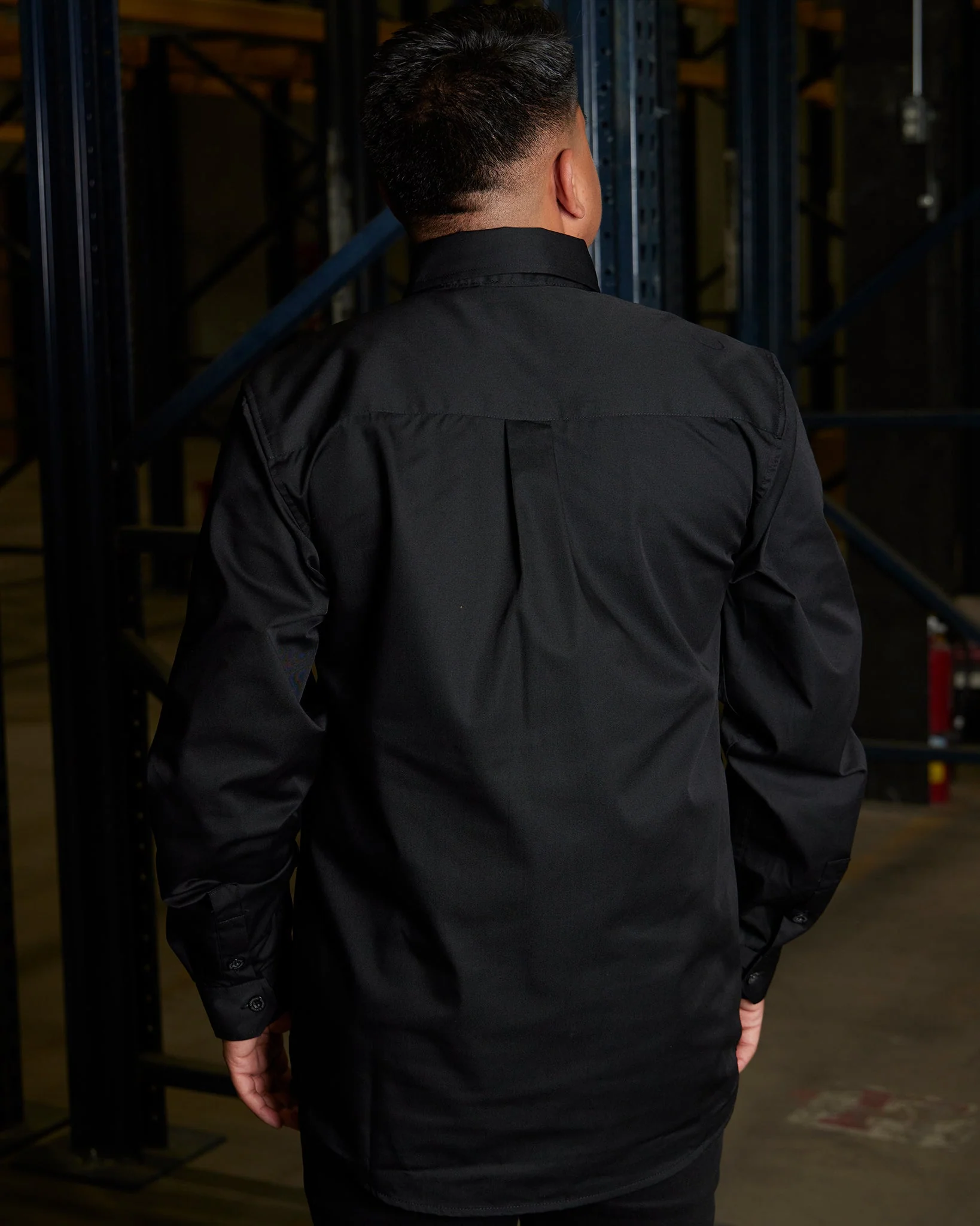 Wholesale PRE-BOOK: WorkForce Long Sleeve Work Shirt - Black - Image 6