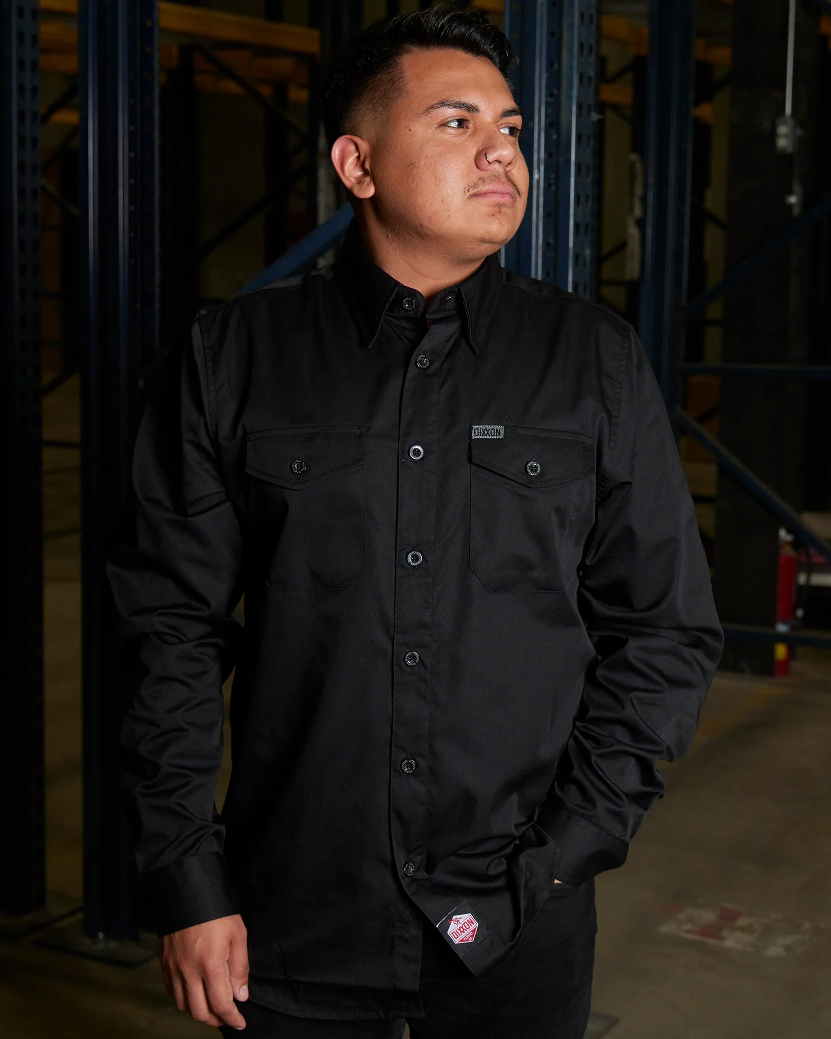Wholesale PRE-BOOK: WorkForce Long Sleeve Work Shirt - Black - Image 8