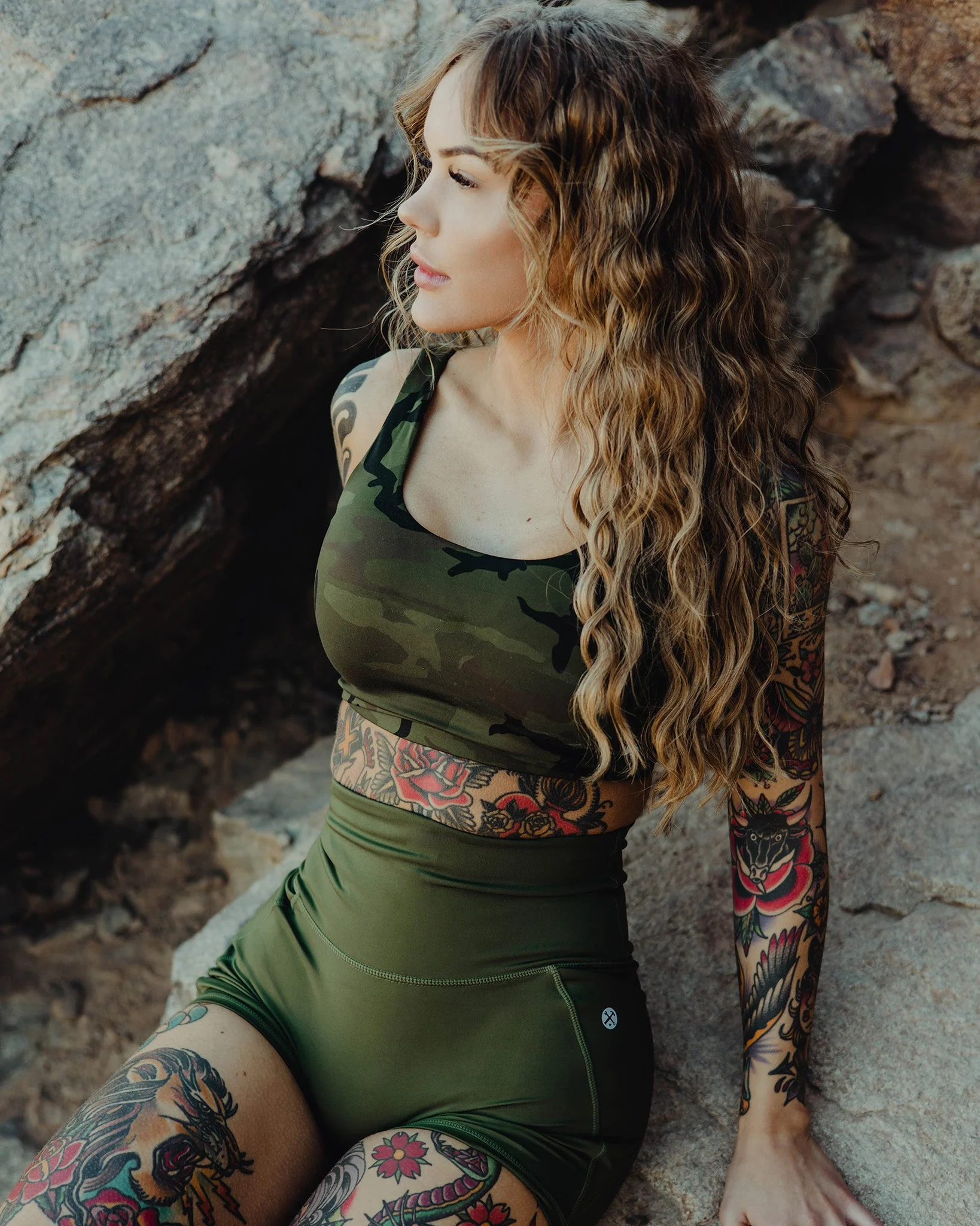 Women's 4" Biker Shorts - O.D. Green - Image 7