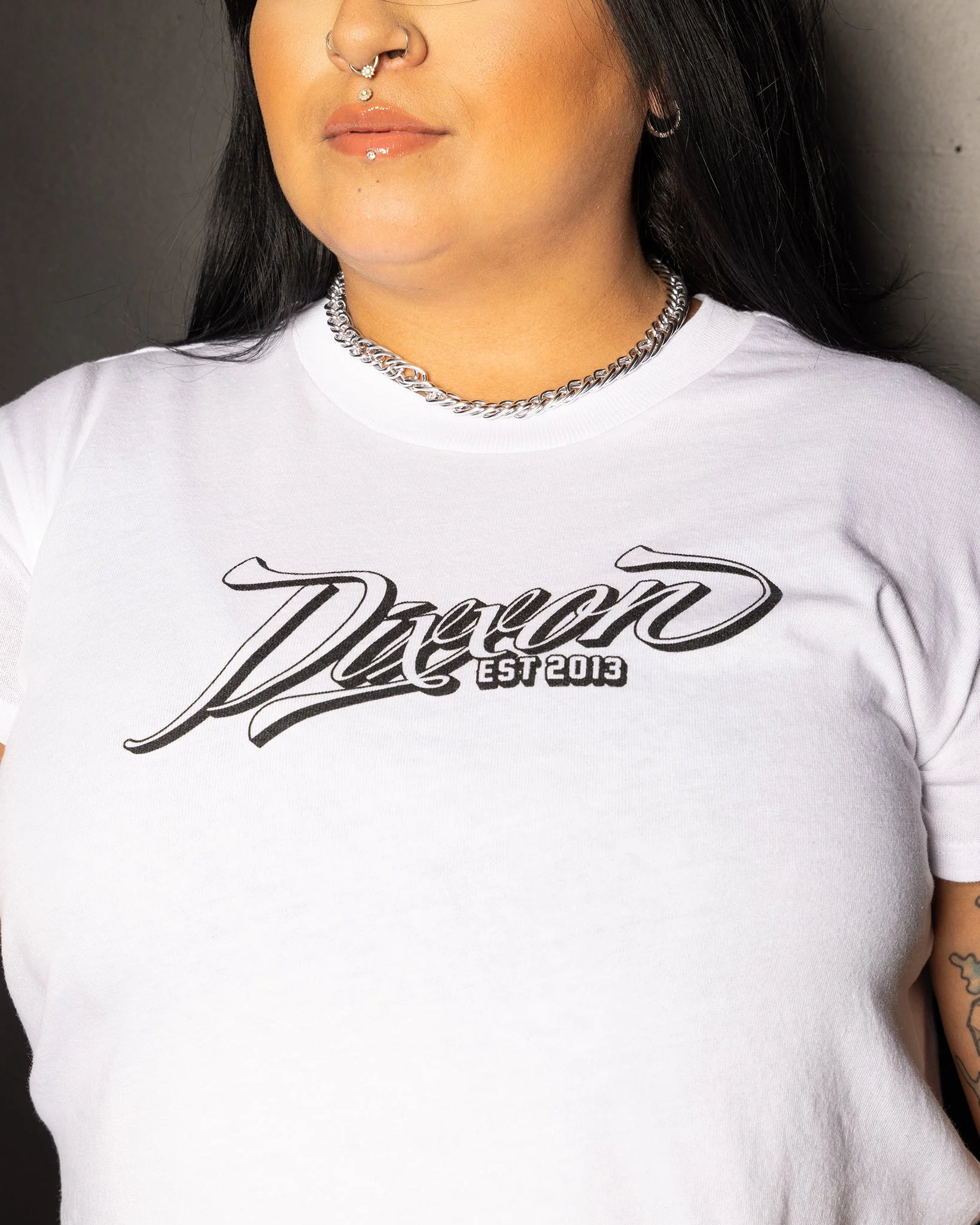 Women's Ballpark Crop Top - White & Black - Image 3