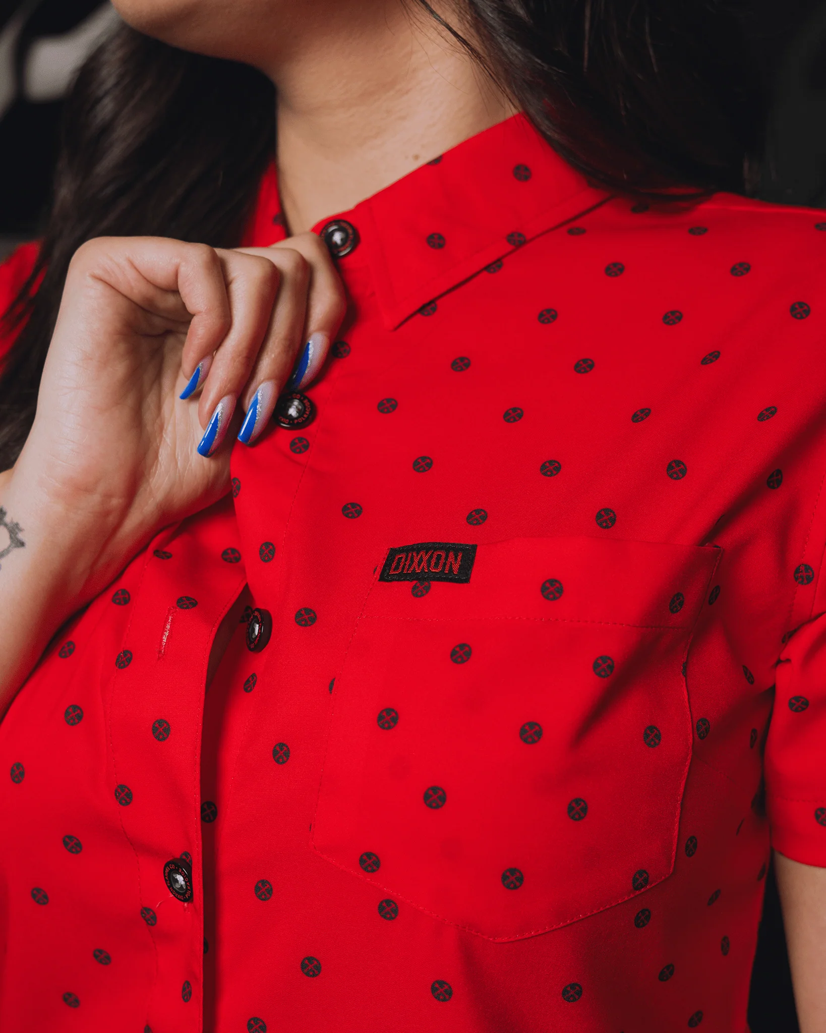 Women's Black Polkacide Party Shirt - Red - Image 3
