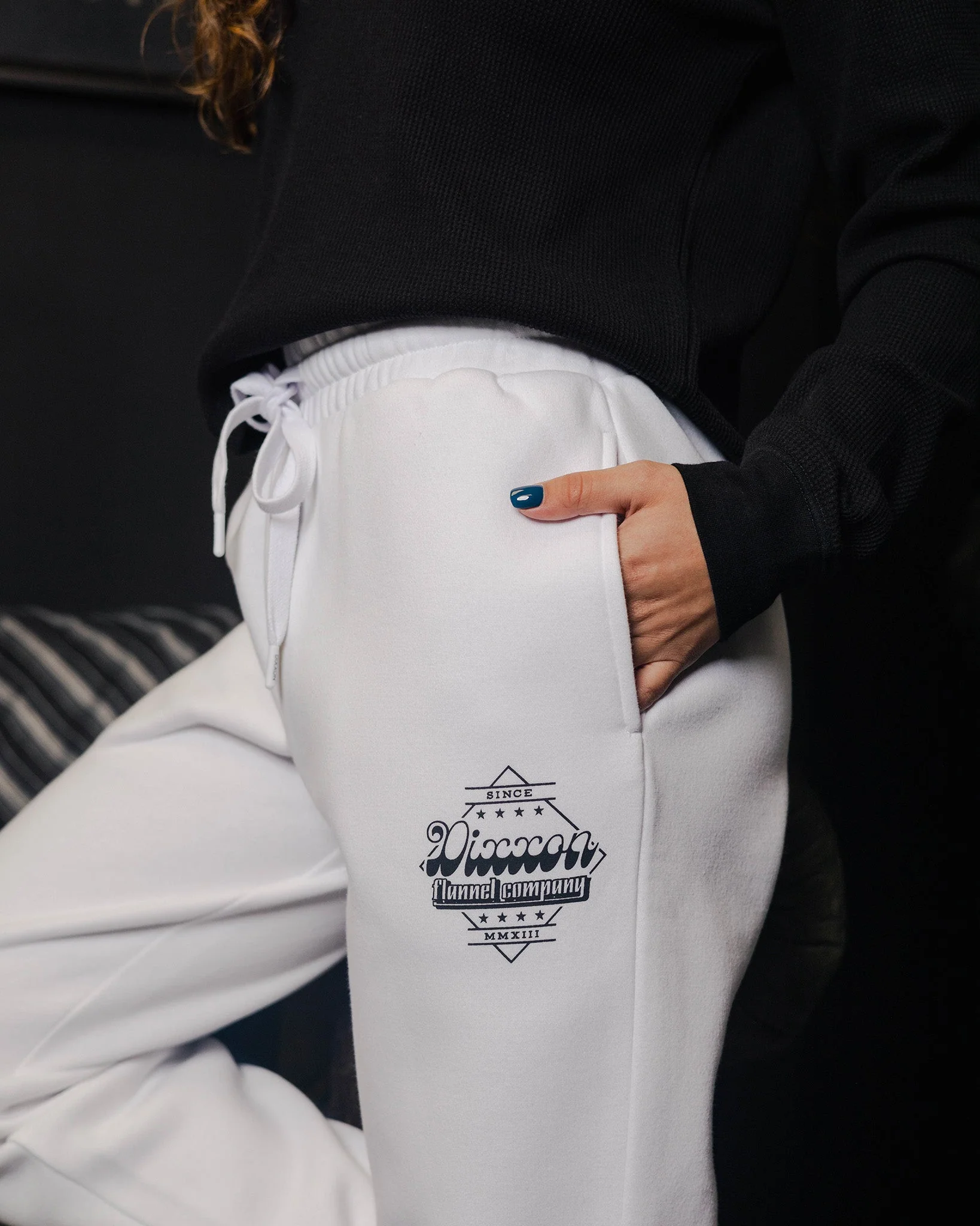 Women's Black Stardust Sweatpants - White - Image 2