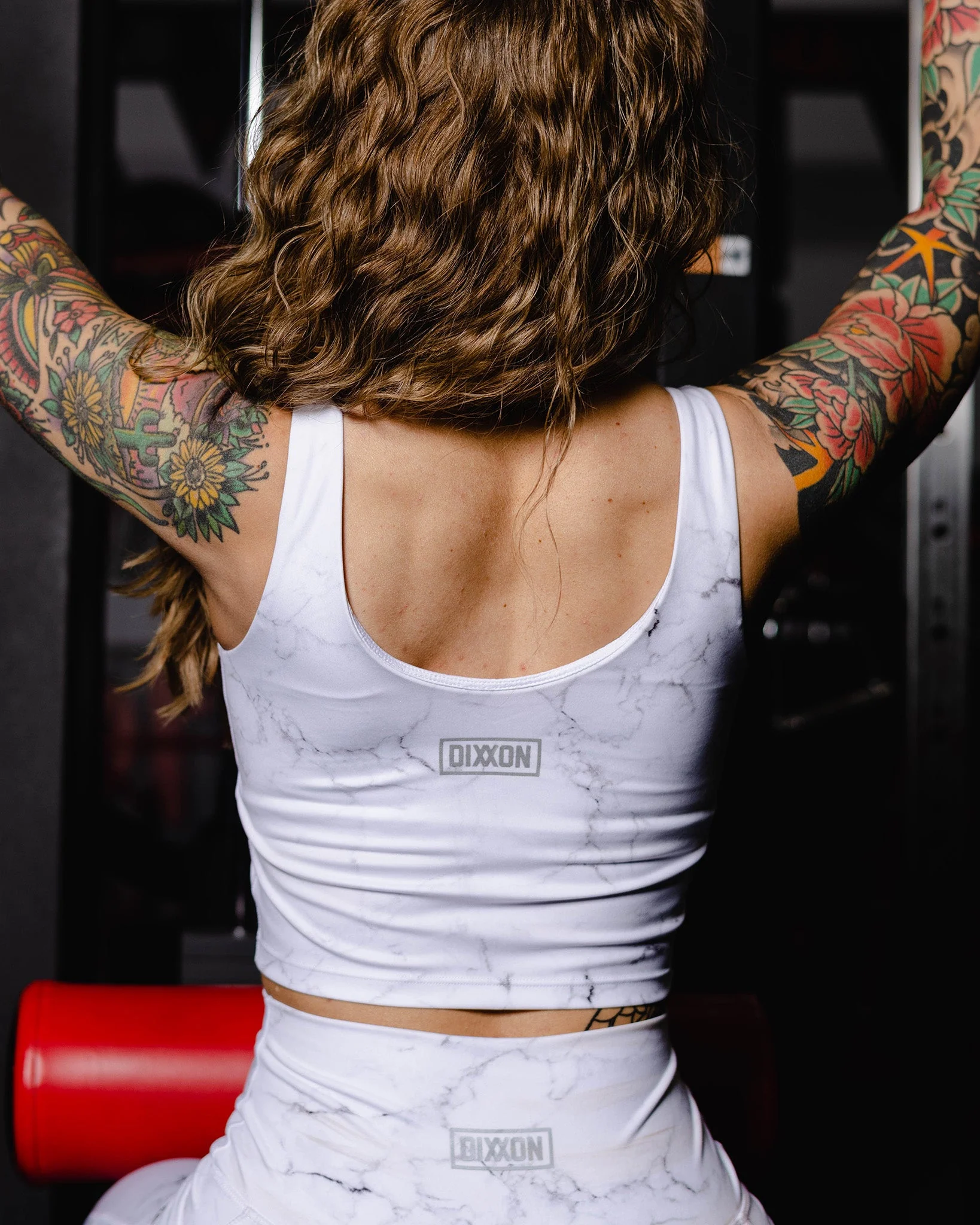 Women's Classic Crop Top - White Marble - Image 2