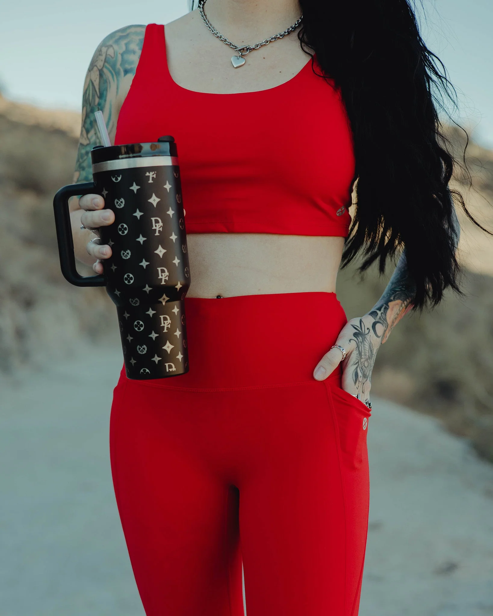 Women's Classic Leggings - Red - Image 7