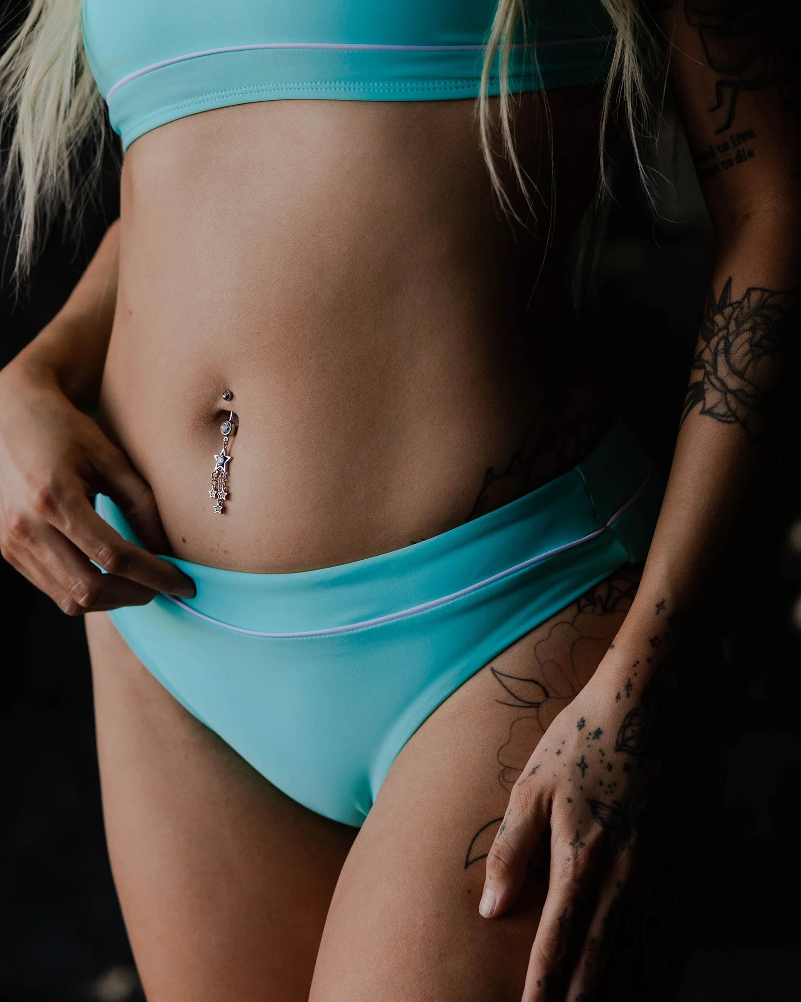 Women's Coastline Bikini Bottoms - Tiffany & White - Image 3