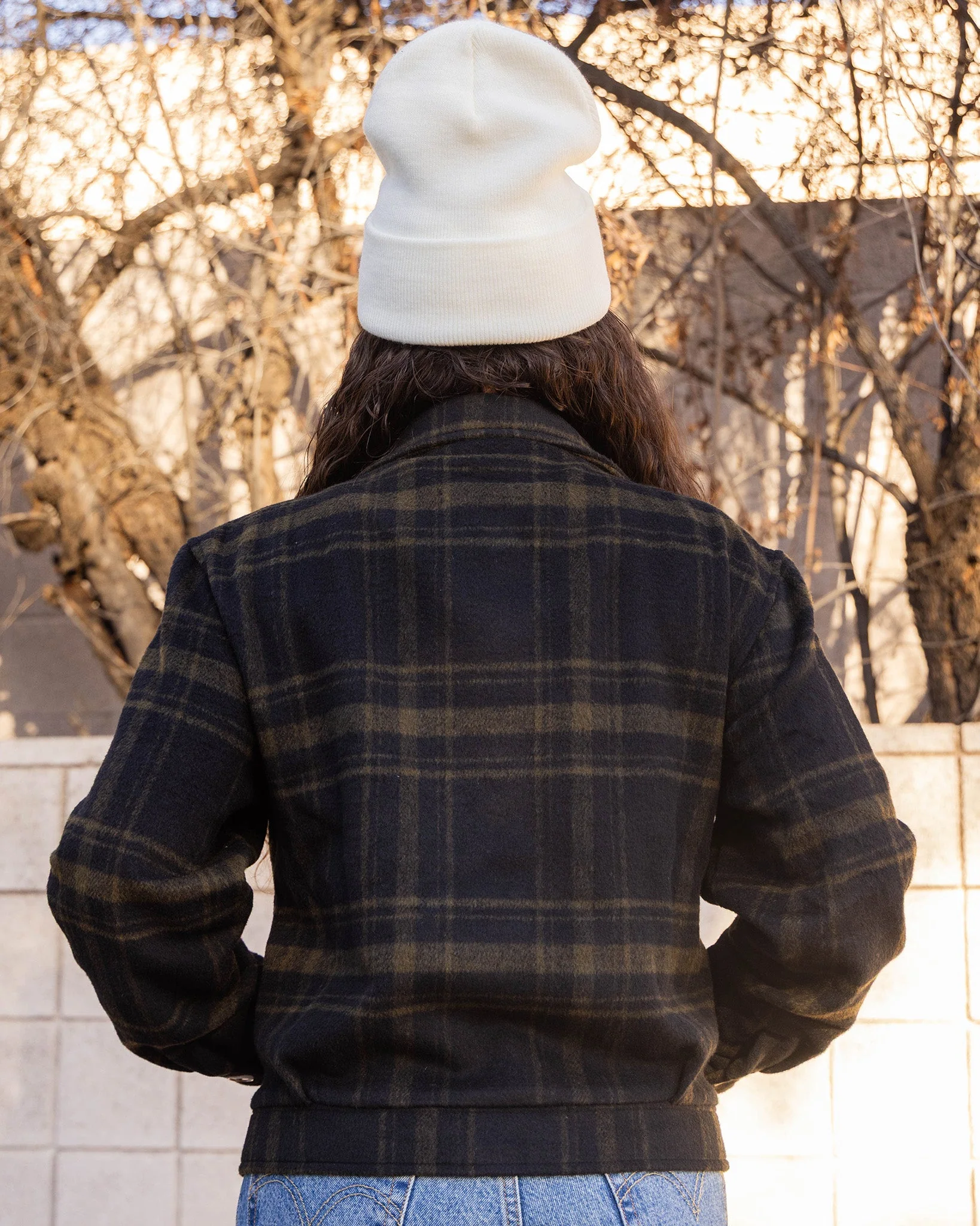 Women's Cropped Shacket - Brown & Black - Image 3