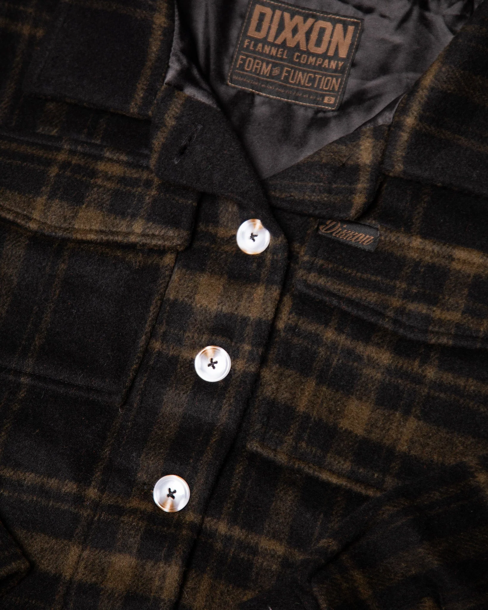 Women's Cropped Shacket - Brown & Black - Image 6