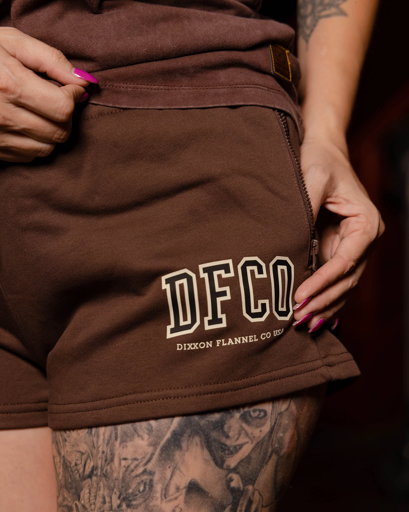 Women's DFCO Sweat Shorts - Brown - Image 2
