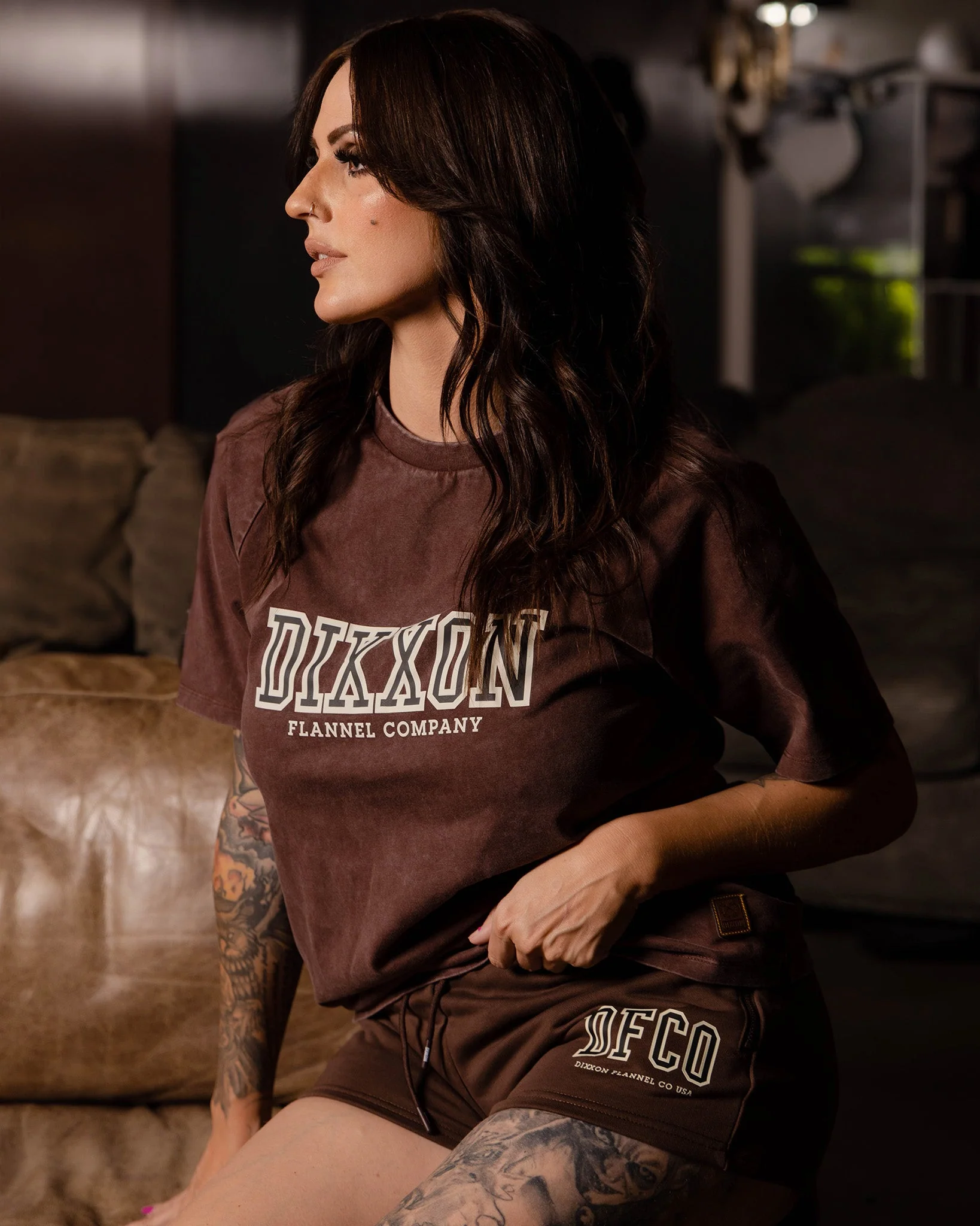 Women's DFCO Sweat Shorts - Brown - Image 3