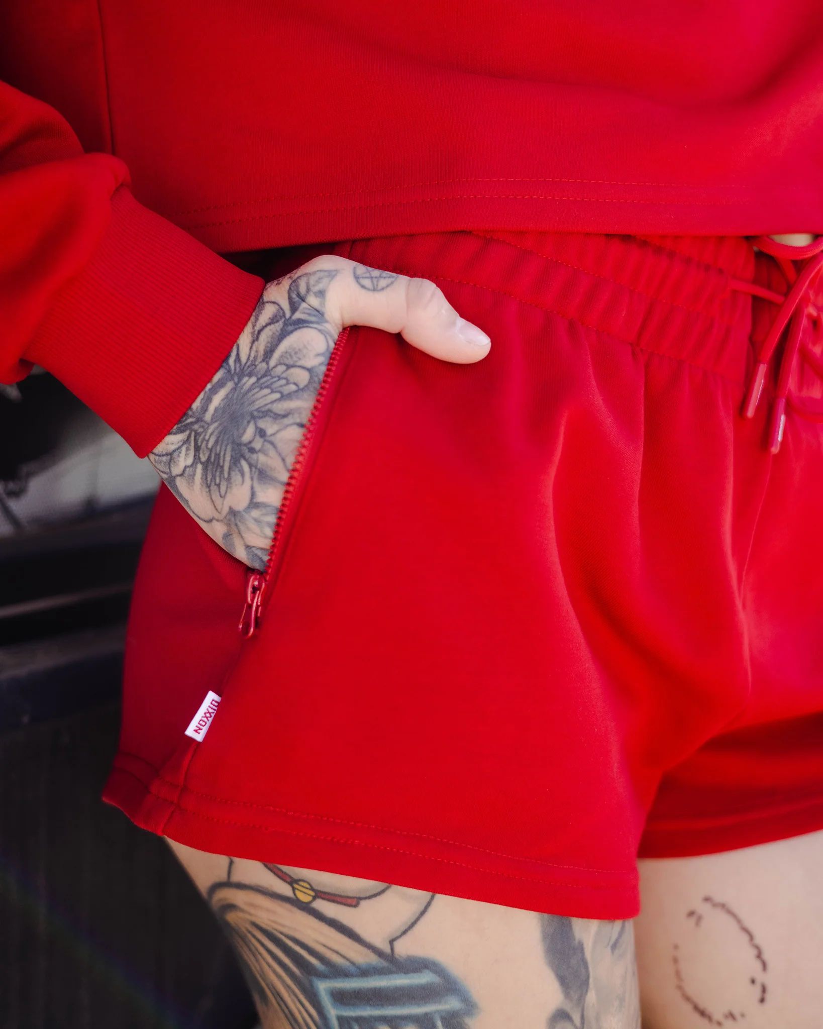 Women's DFCO Sweat Shorts - Red - Image 3