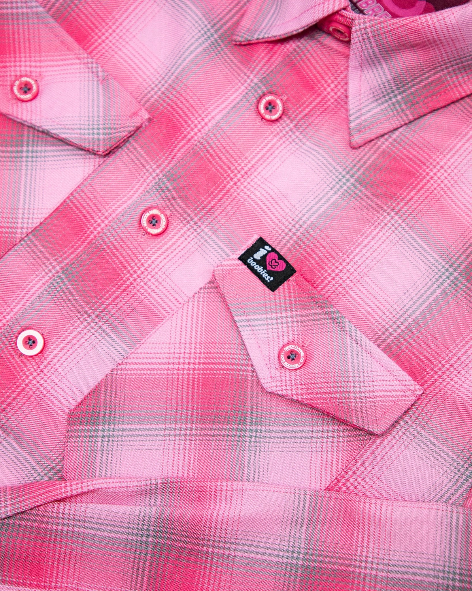 Women's Keep A Breast I Love Boobies Crop Flannel - Image 5