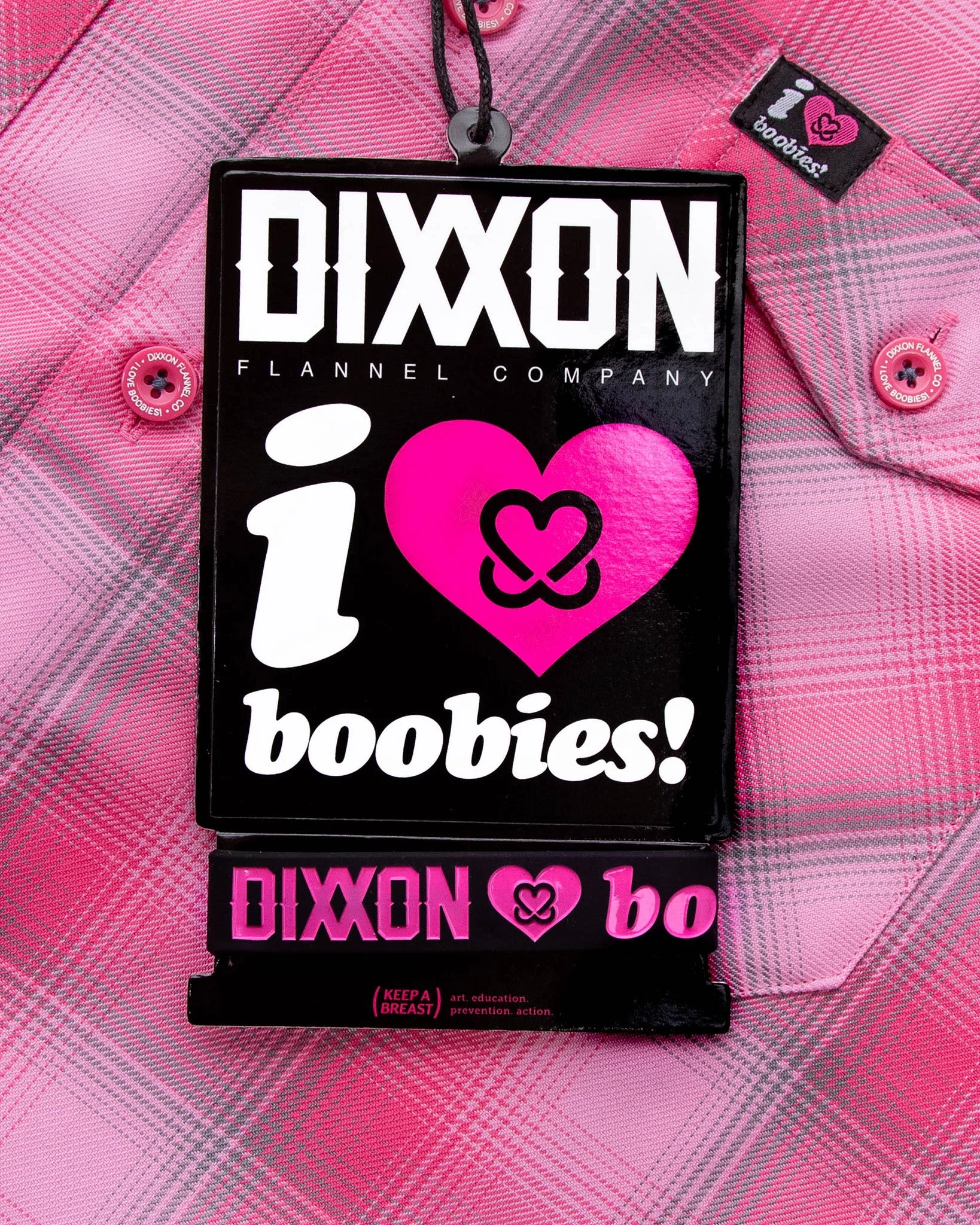 Women's Keep A Breast I Love Boobies Crop Flannel - Image 6