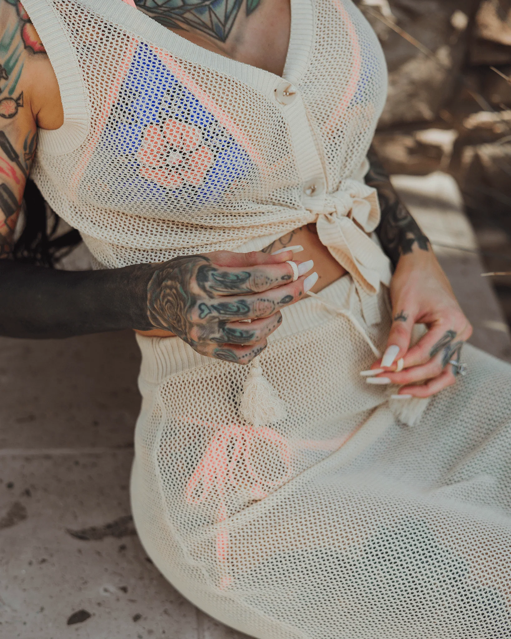 Women's Knit Tank - Ivory - Image 3