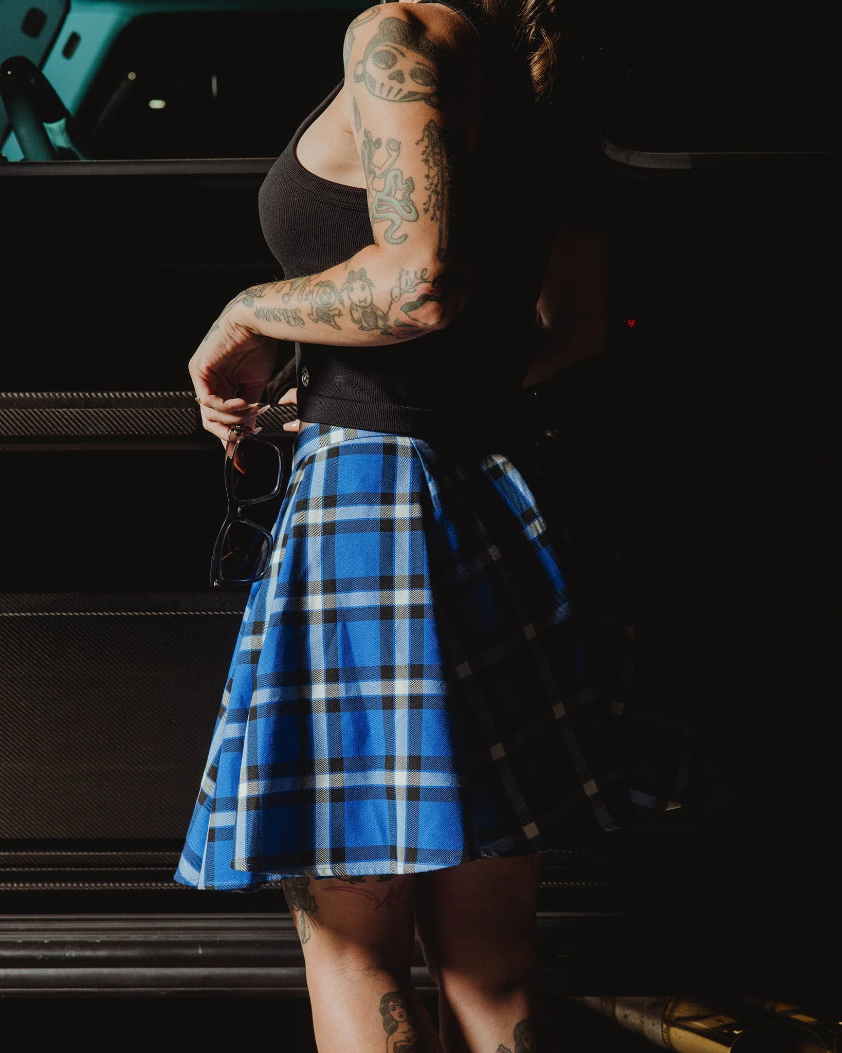 Women's Lapis Flannel Circle Skirt - Image 2