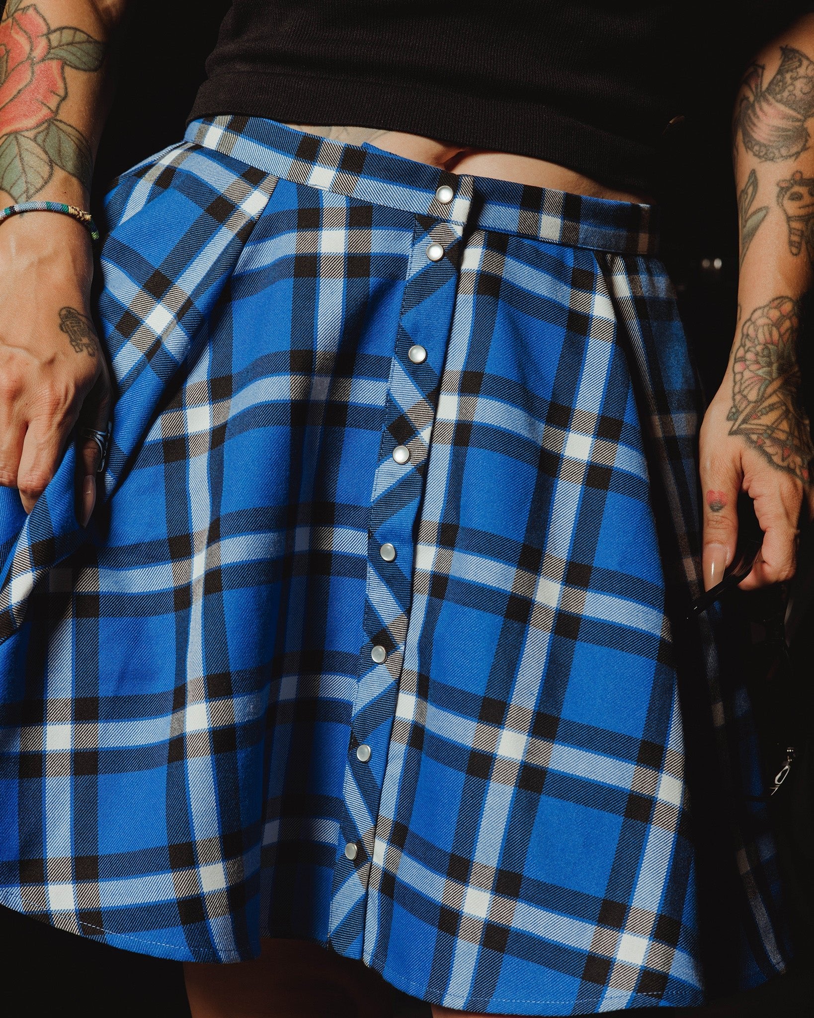 Women's Lapis Flannel Circle Skirt - Image 3