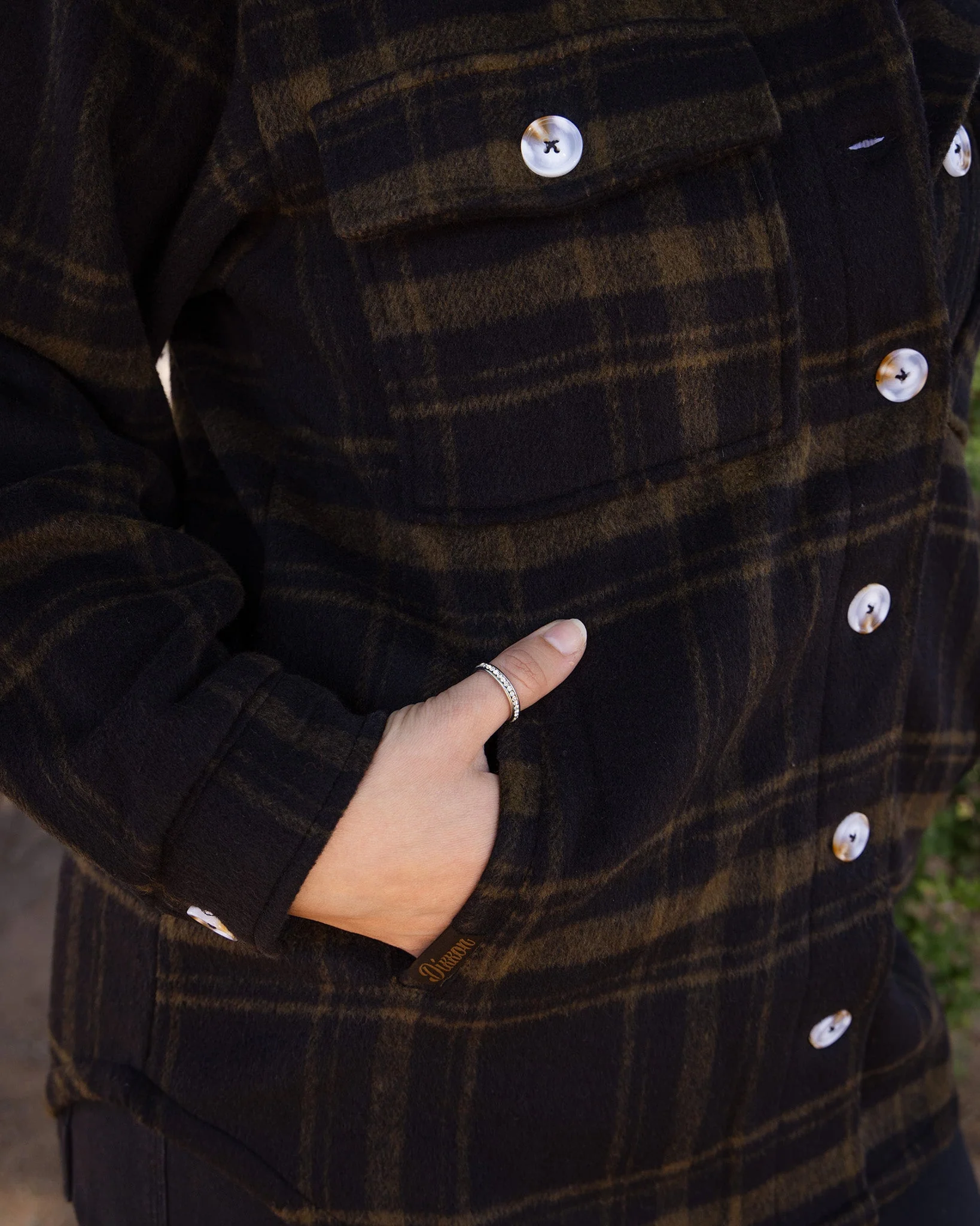 Women's Long Shacket - Brown & Black - Image 5