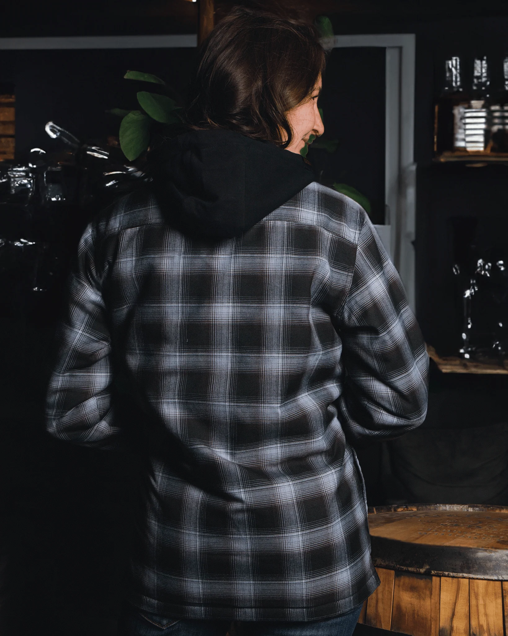 Women's Old Fashioned Hooded Flannel Jacket - Image 4