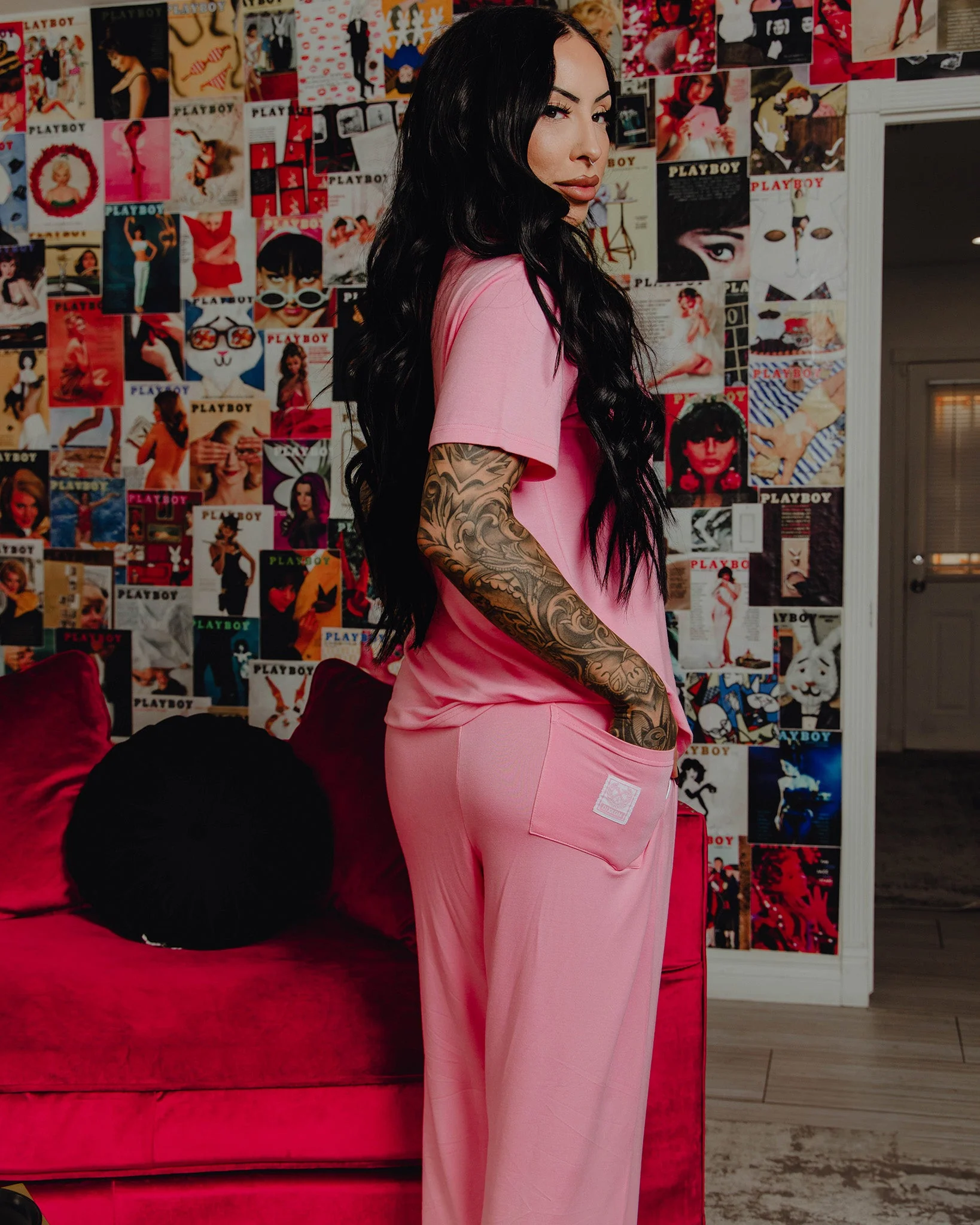 Women's Pajama Pants - Pink - Image 2