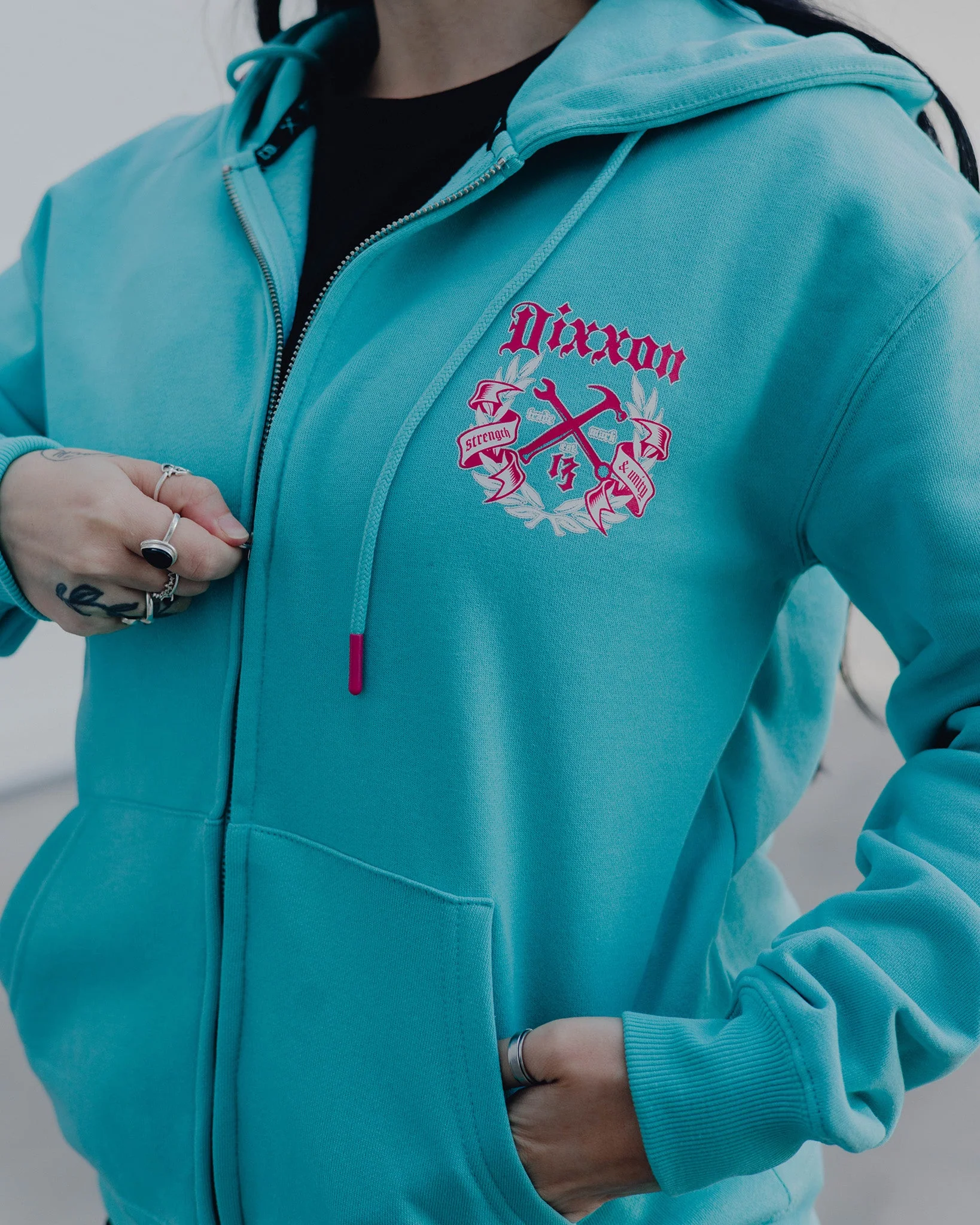 Women's Pink Award Crest Zip Up - Tiffany - Image 2
