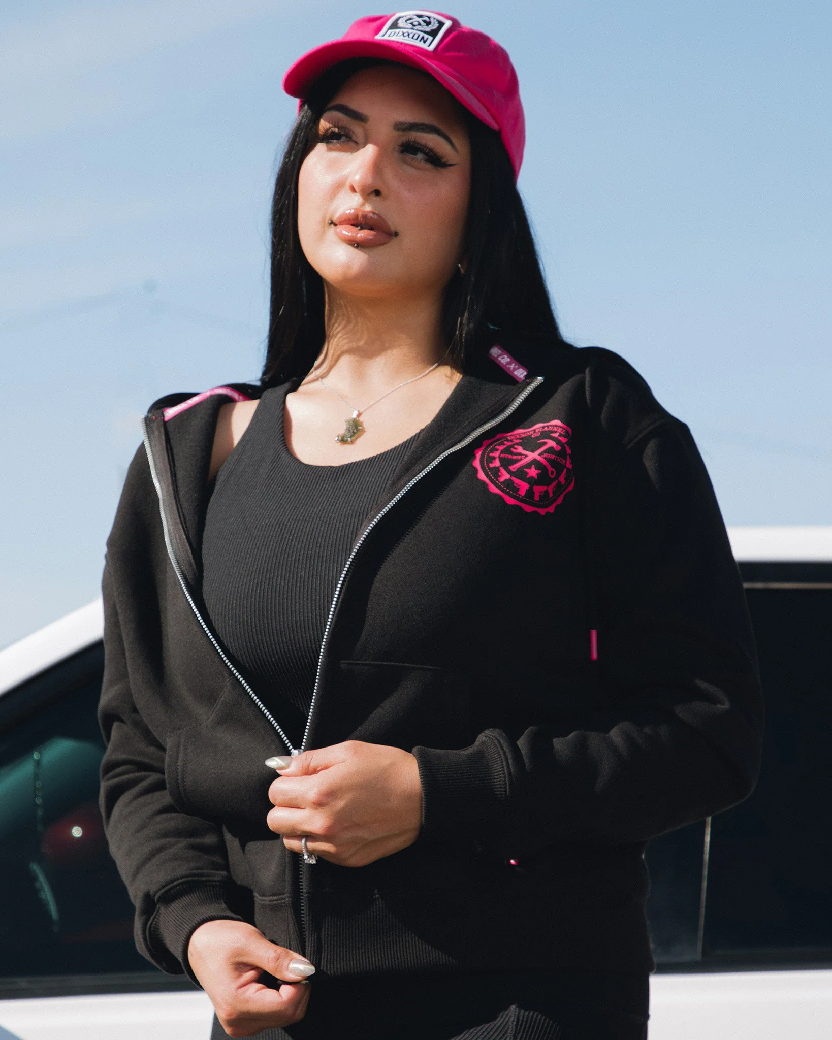 Women's Pink Bandit Zip Up Hoodie - Black - Image 5