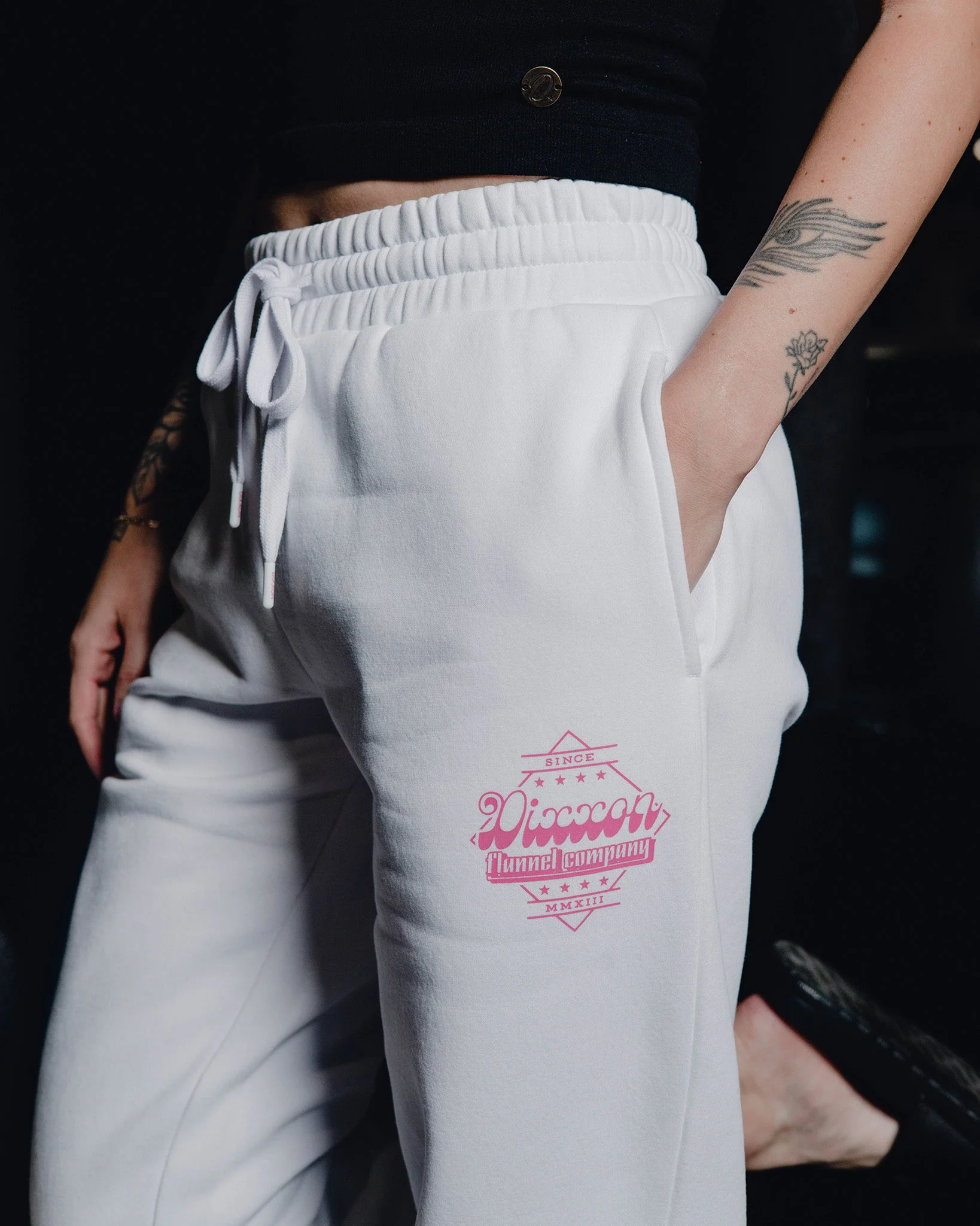 Women's Pink Stardust Sweatpants - White - Image 3