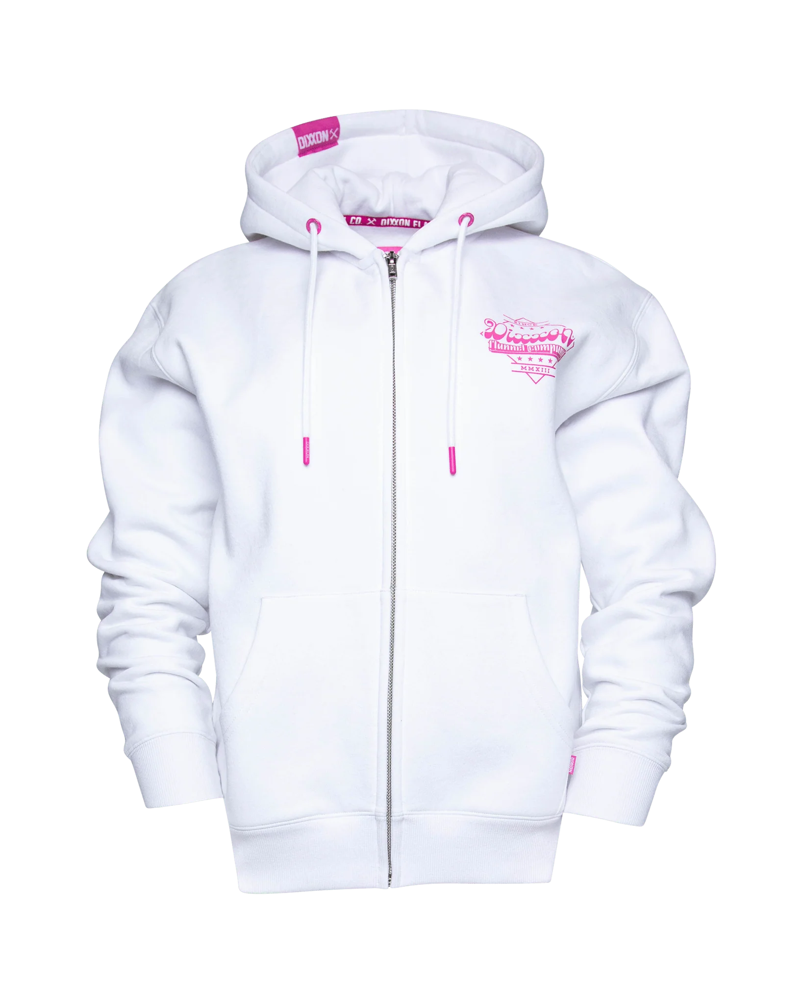 Women's Pink Stardust Zip Up Hoodie - White - Image 3