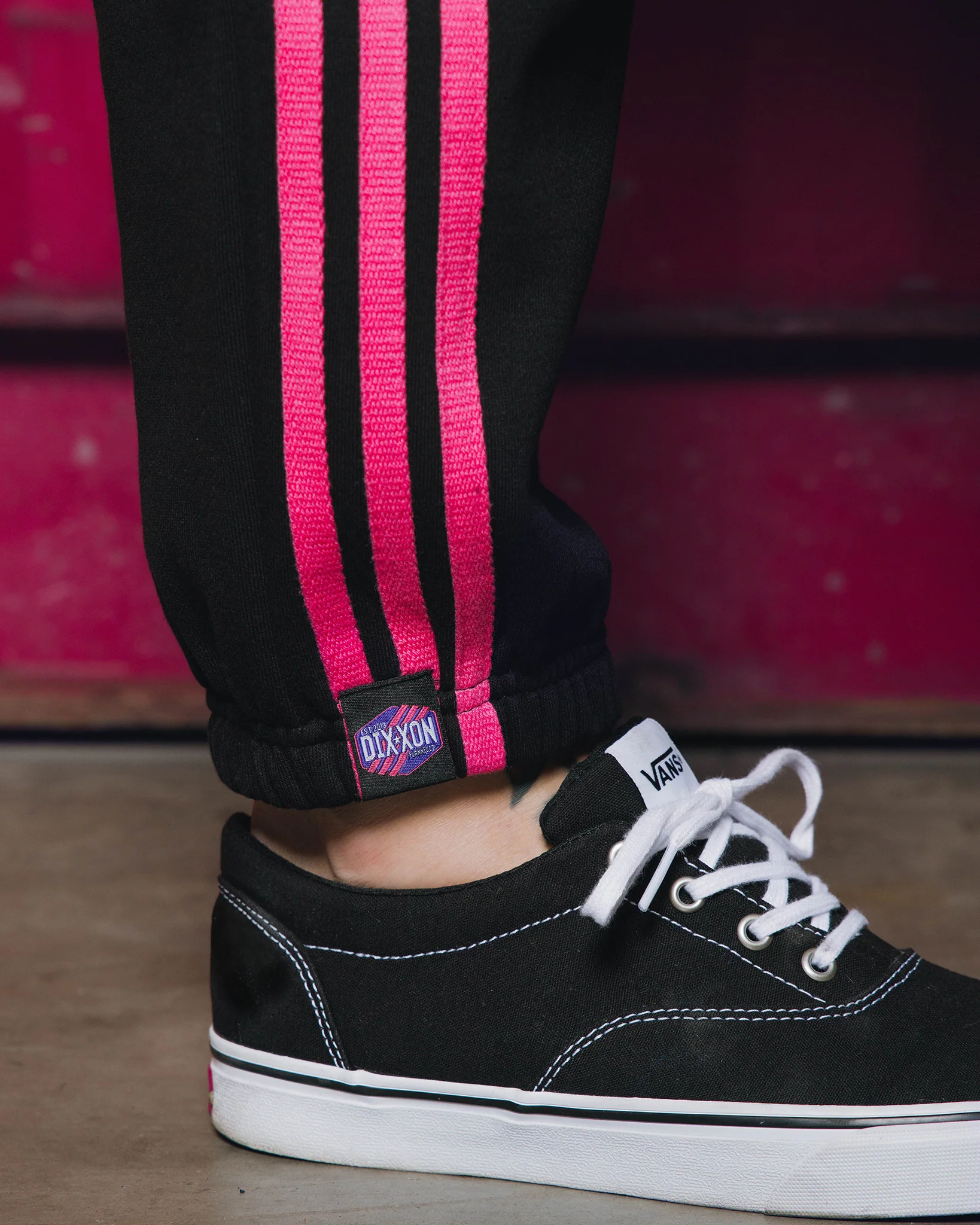 Women's Pink Stripes Sweatpants - Black - Image 5