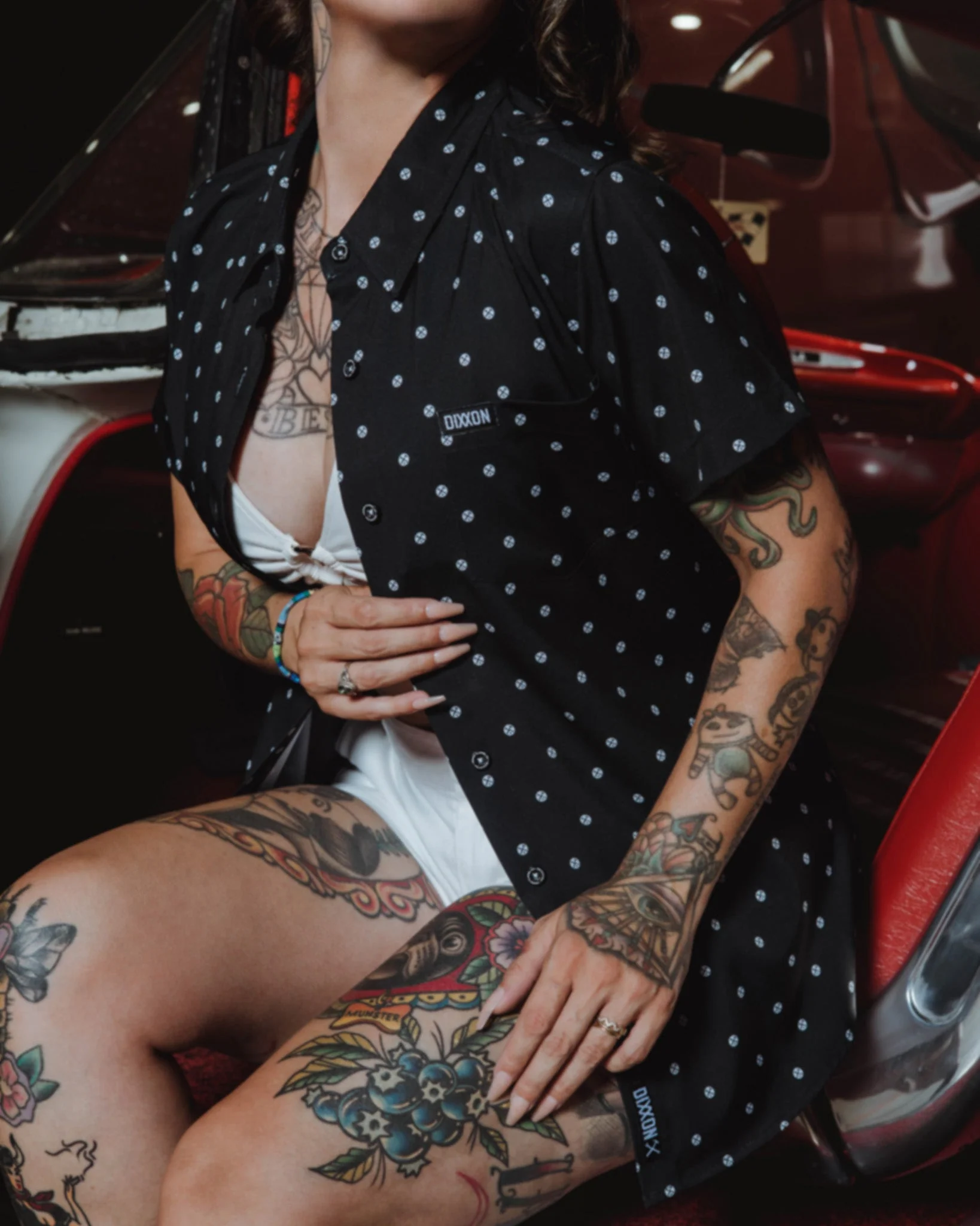 Women's Polkacide Party Shirt - Black & White - Image 3