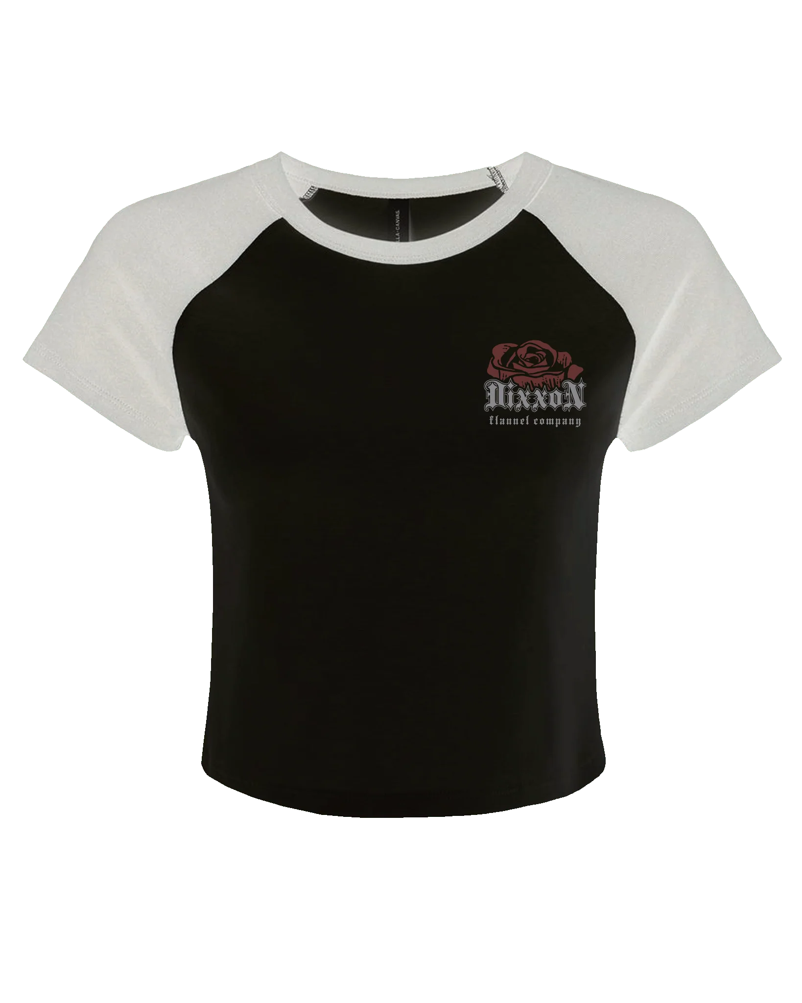 Women's Rebel Bloom Raglan Tee - Black & White - Image 3