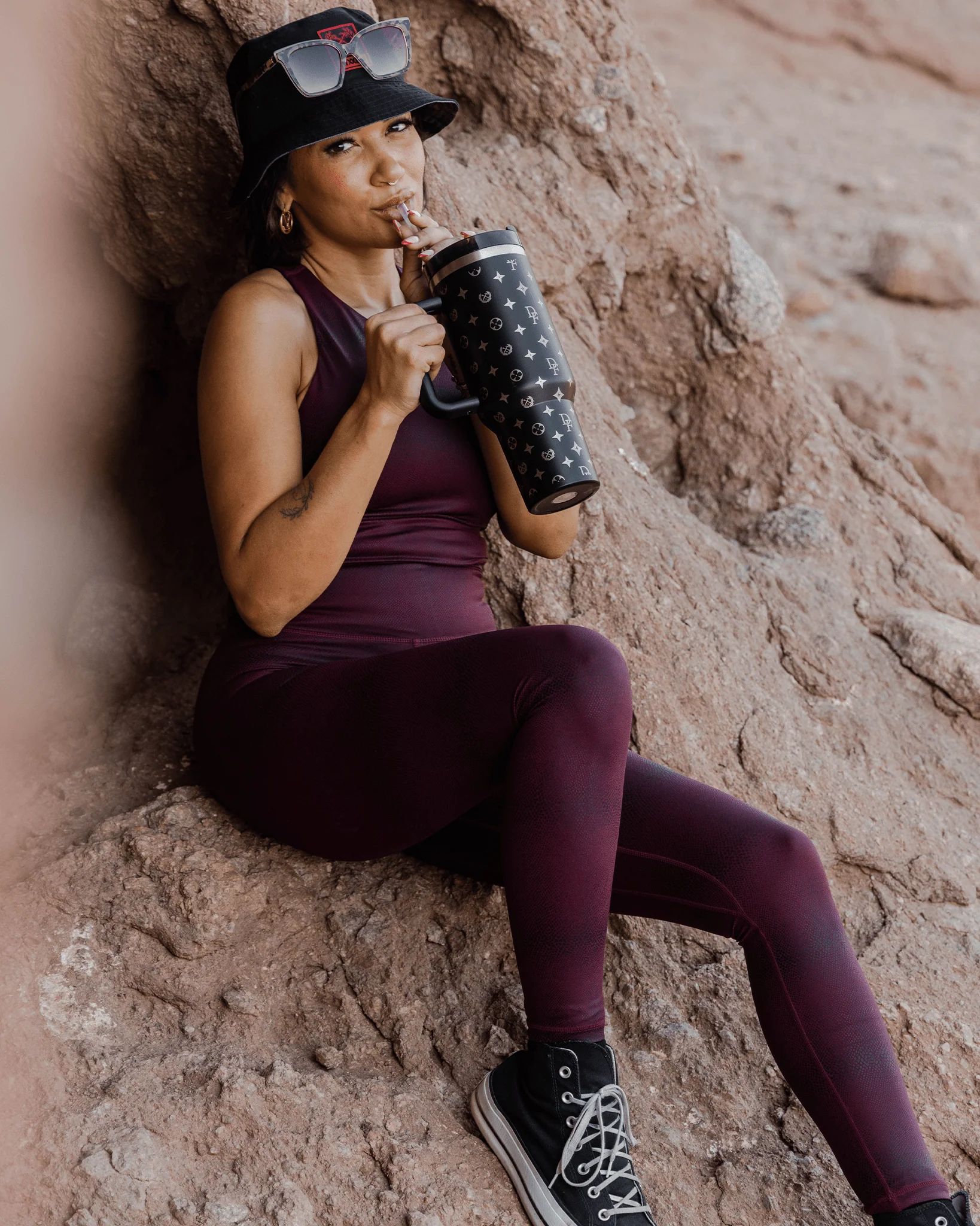 Women's Red Racer Leggings - Image 7