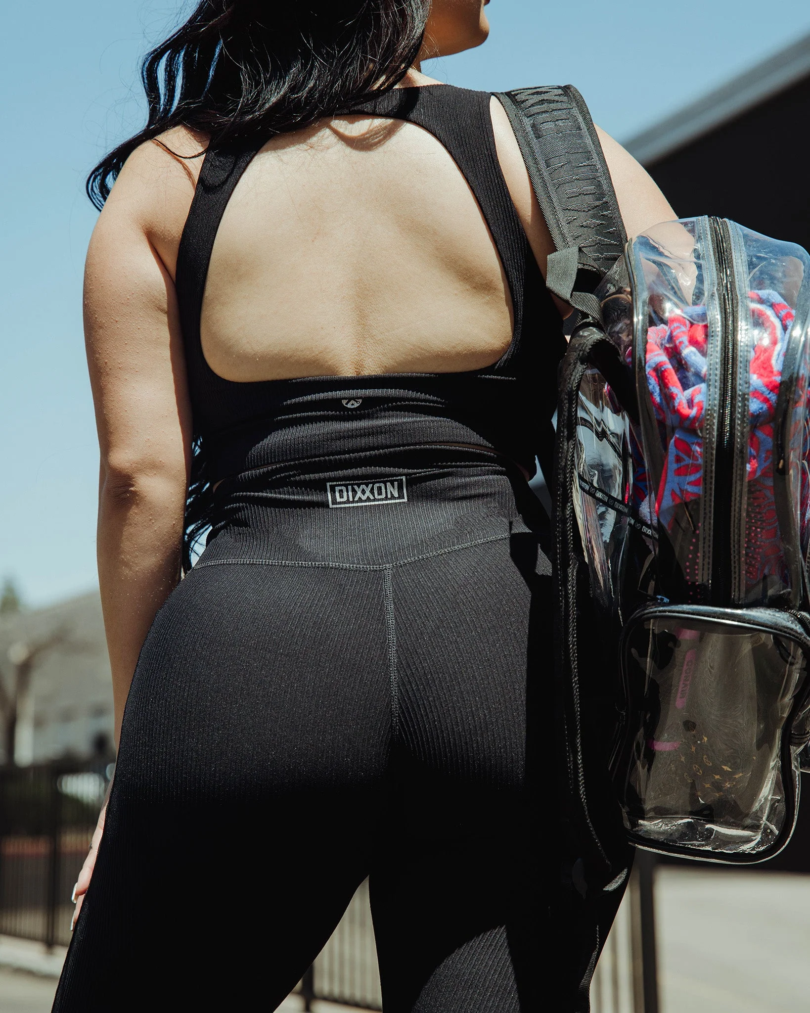 Women's Ribbed Leggings - Black - Image 6