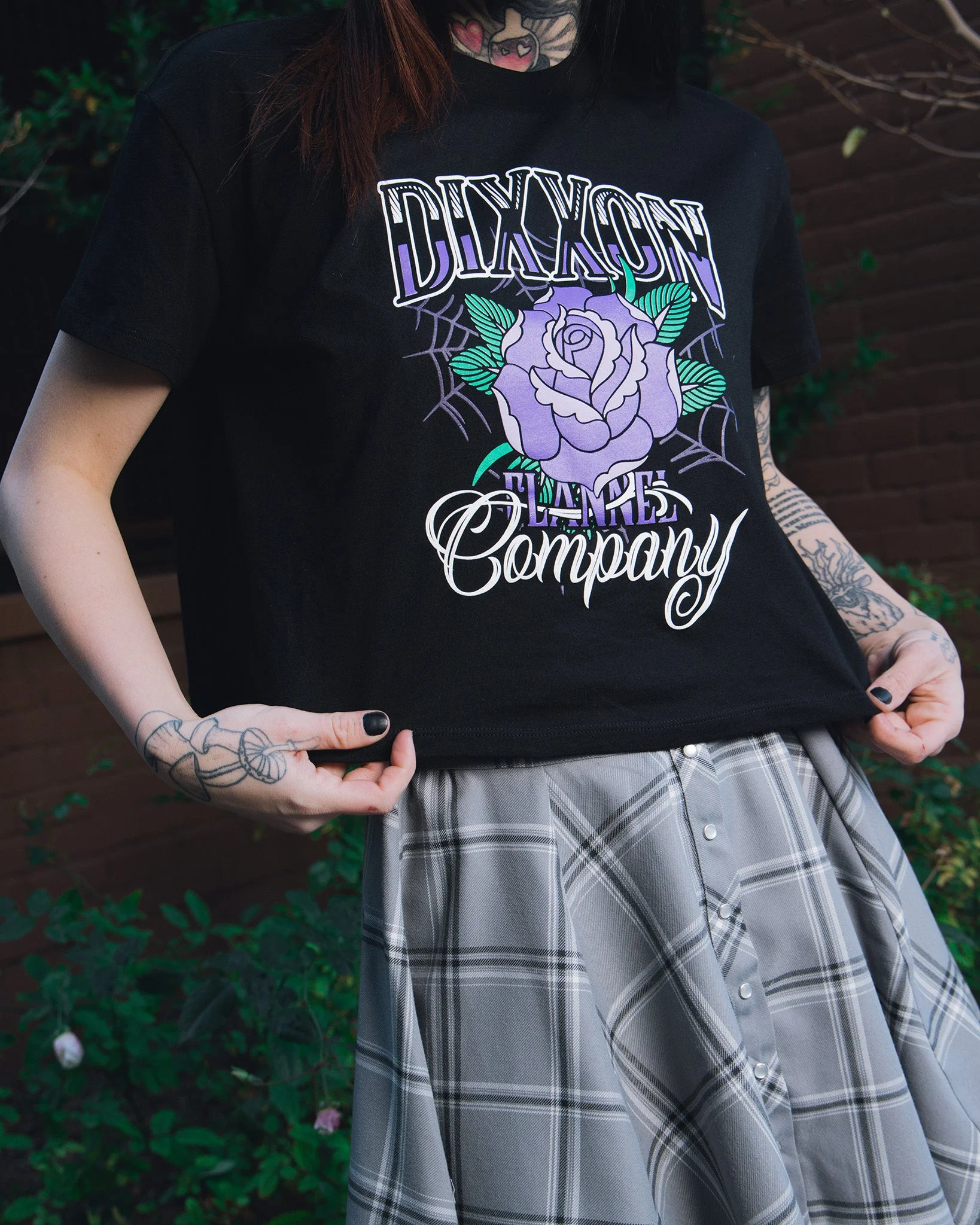 Women's Rose Crop Top - Black - Image 2
