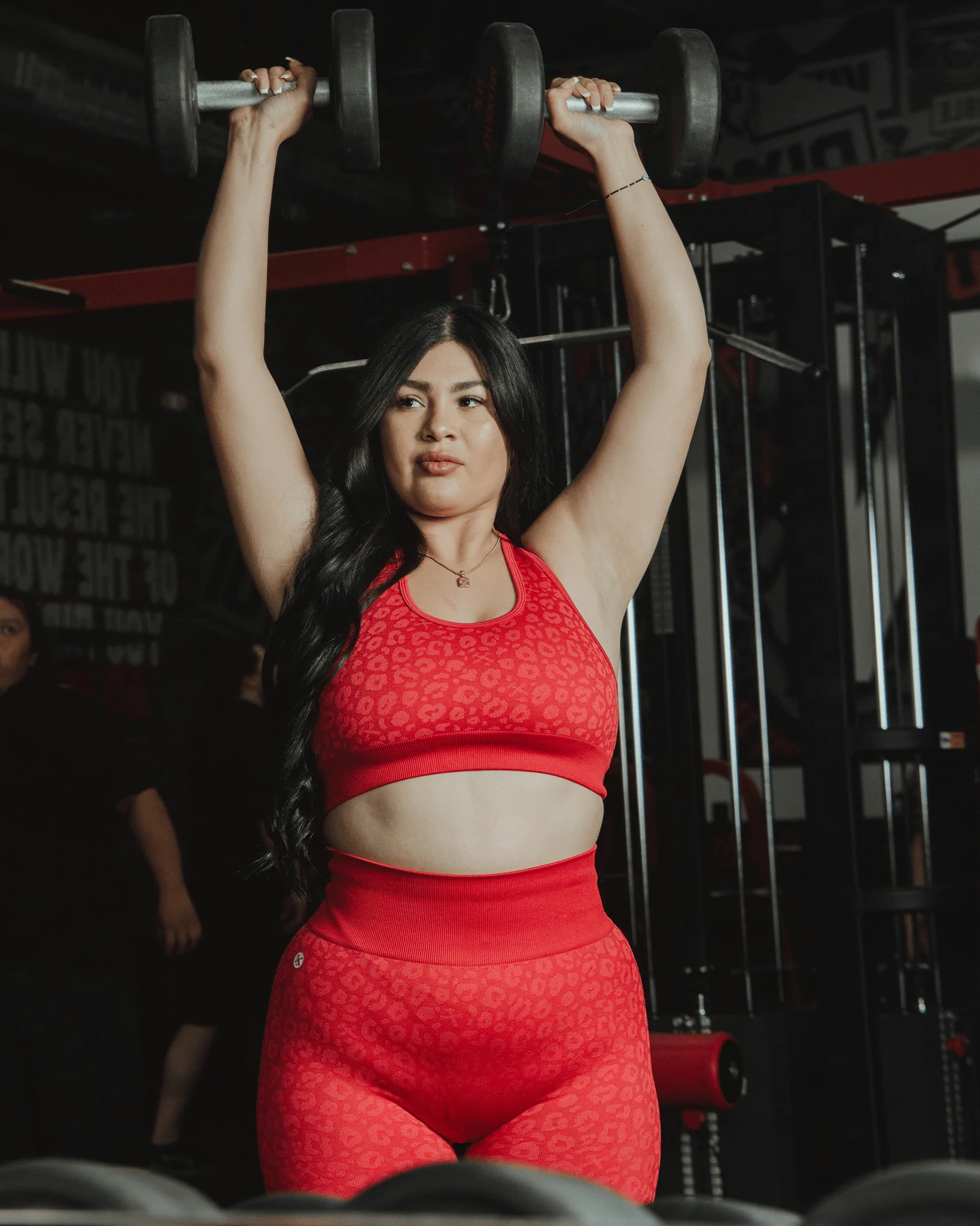 Women's Seamless Sports Bra - Red Leopard - Image 3
