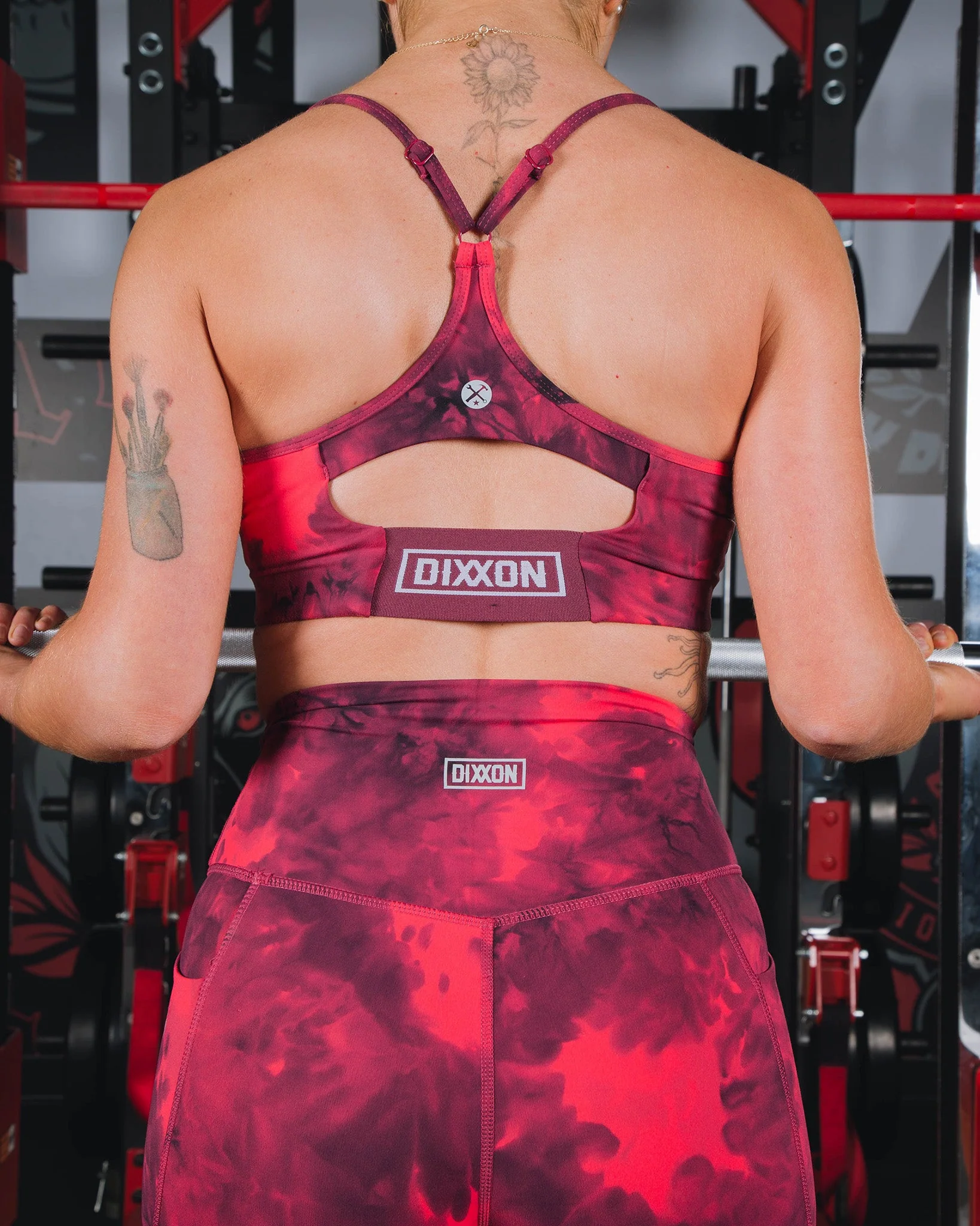 Women's Tie Dye Sports Bra - Red - Image 2