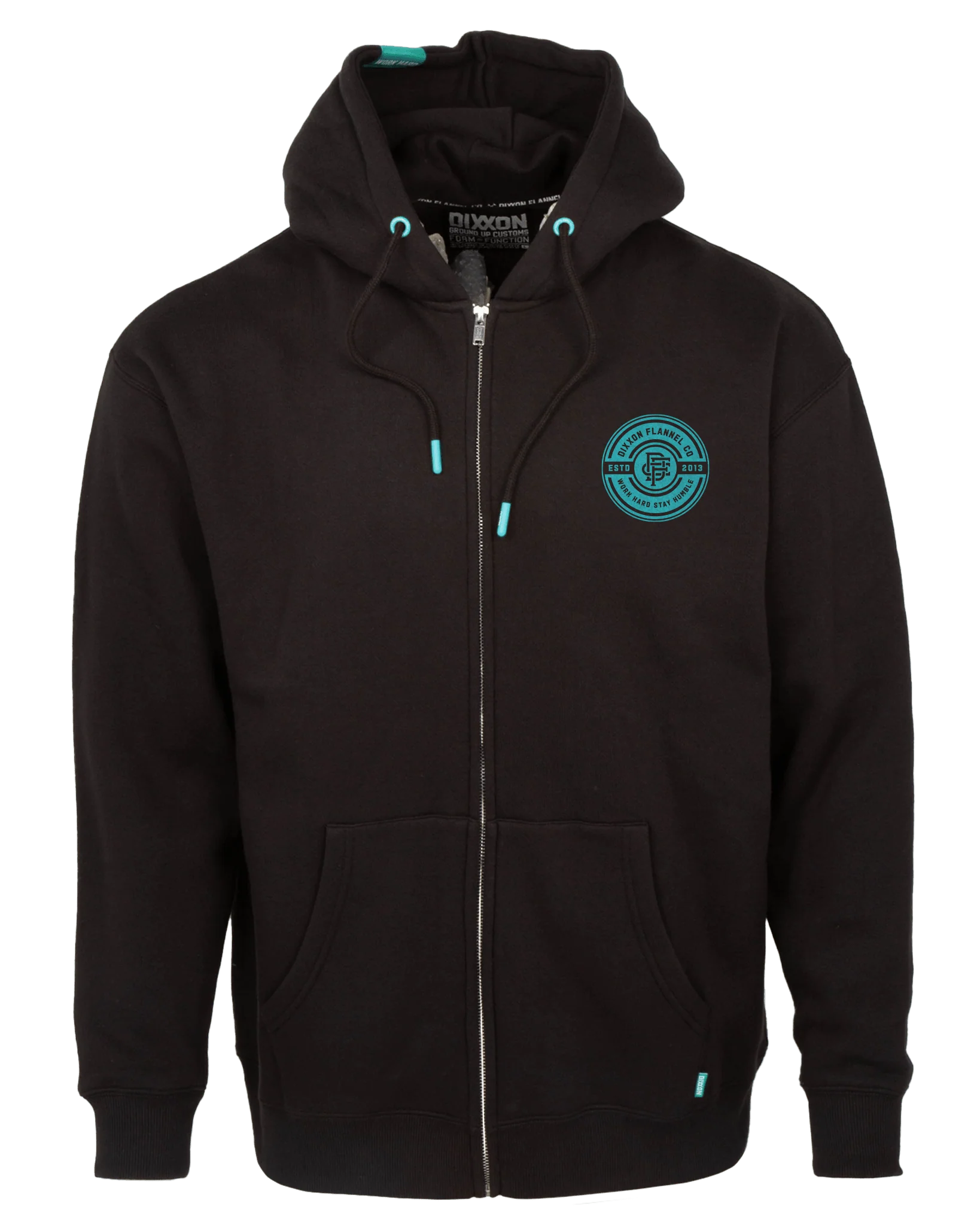 Women's Tiffany Work Hard Badge Zip Up Hoodie - Black - Image 2