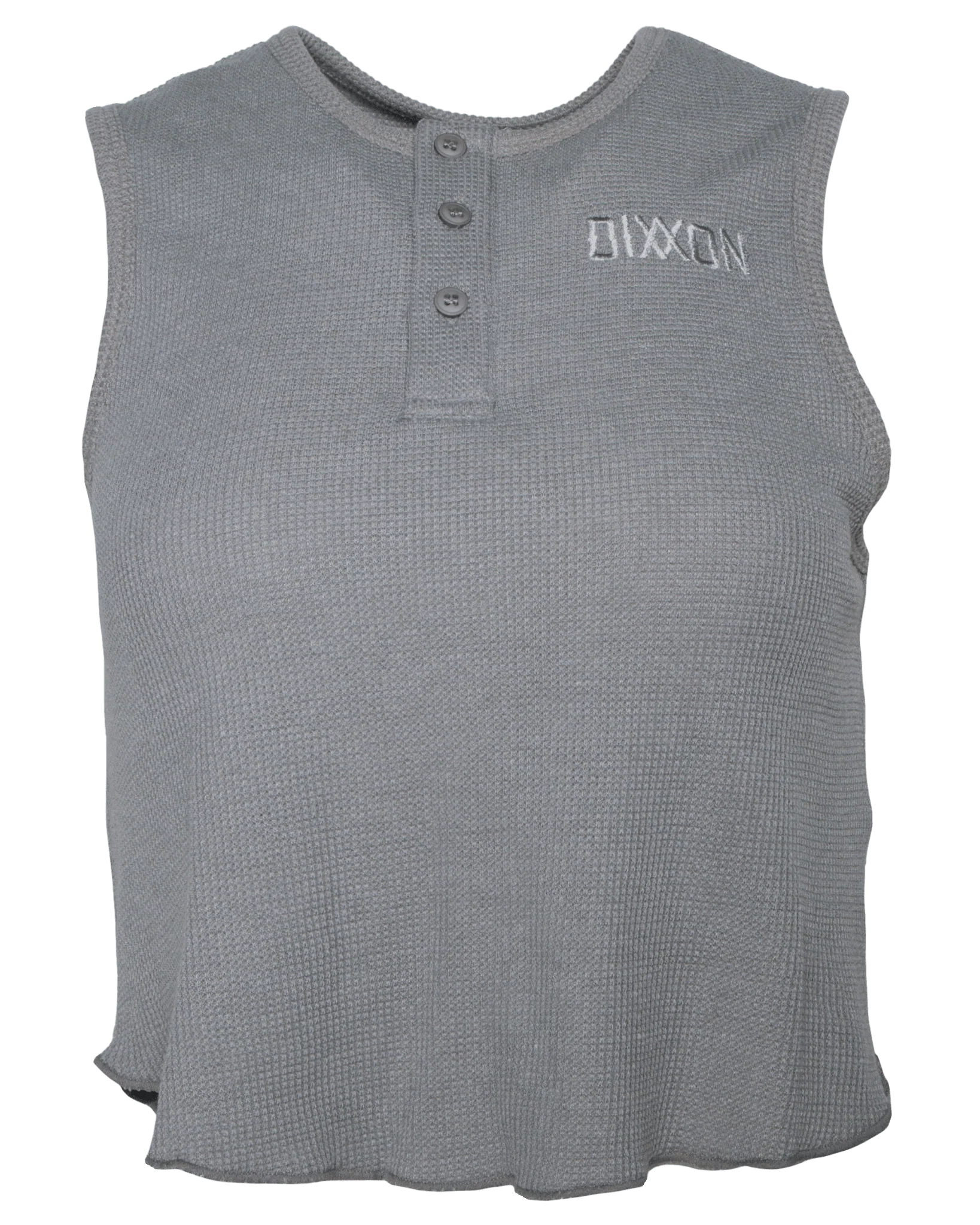 Women's Waffle Knit Crop Tank - Light Gray - Image 2