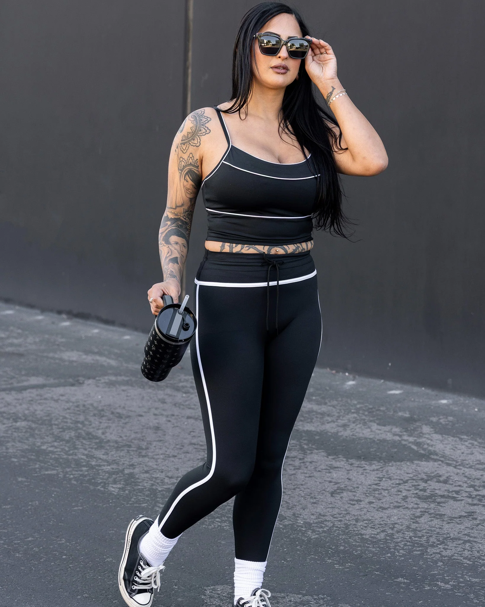 Women's Weekender Crop Top - Black & White - Image 4