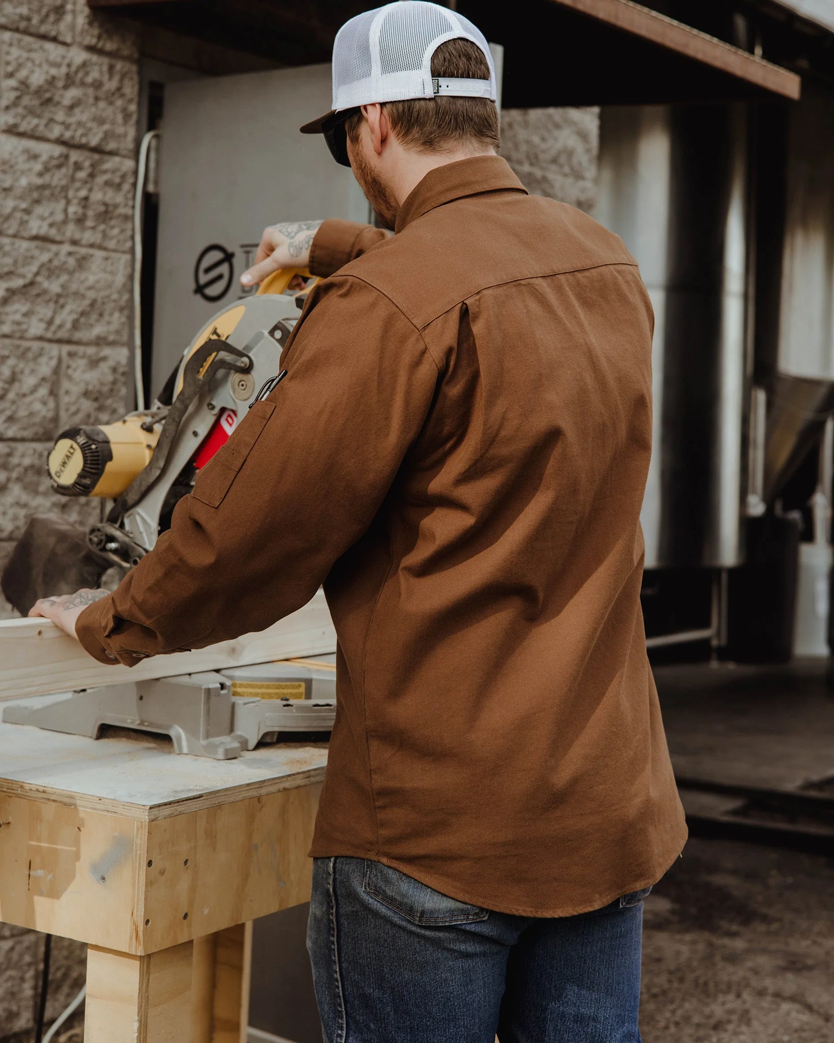 Work Shirt Long Sleeve - Brown - Image 2
