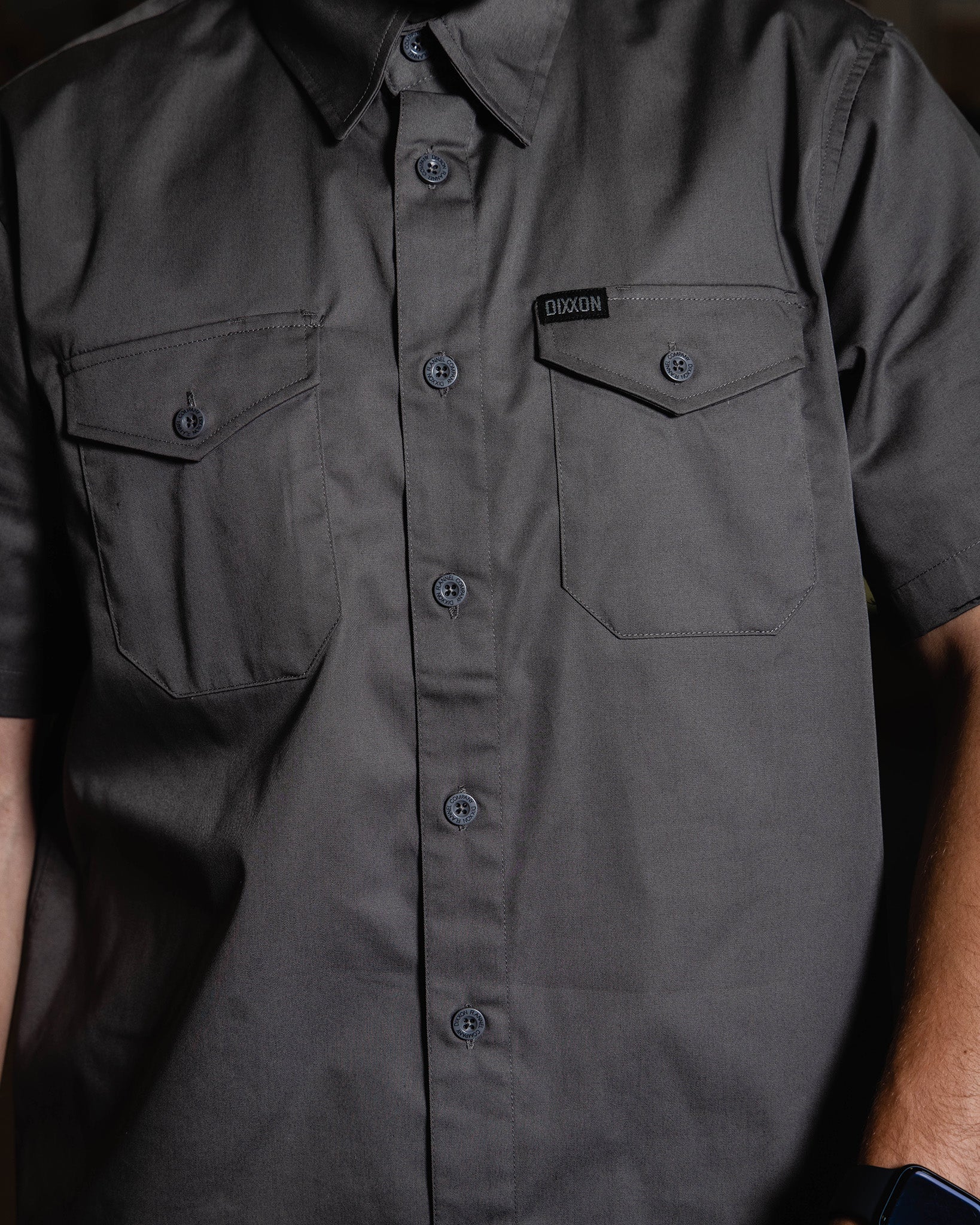 WorkForce Short Sleeve Work Shirt - Charcoal - Image 4