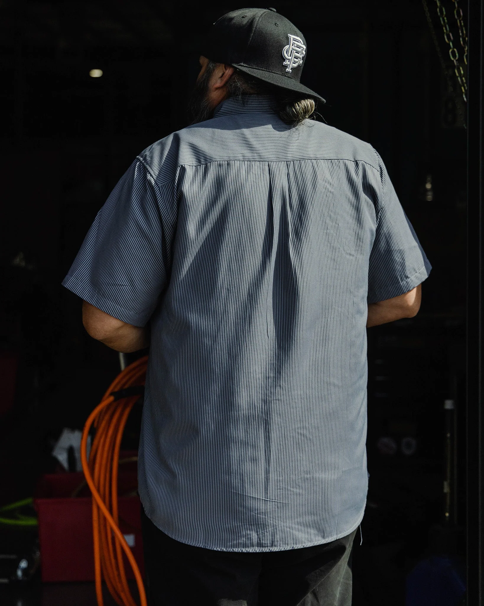 WorkForce Short Sleeve Work Shirt - Charcoal & Navy - Image 3