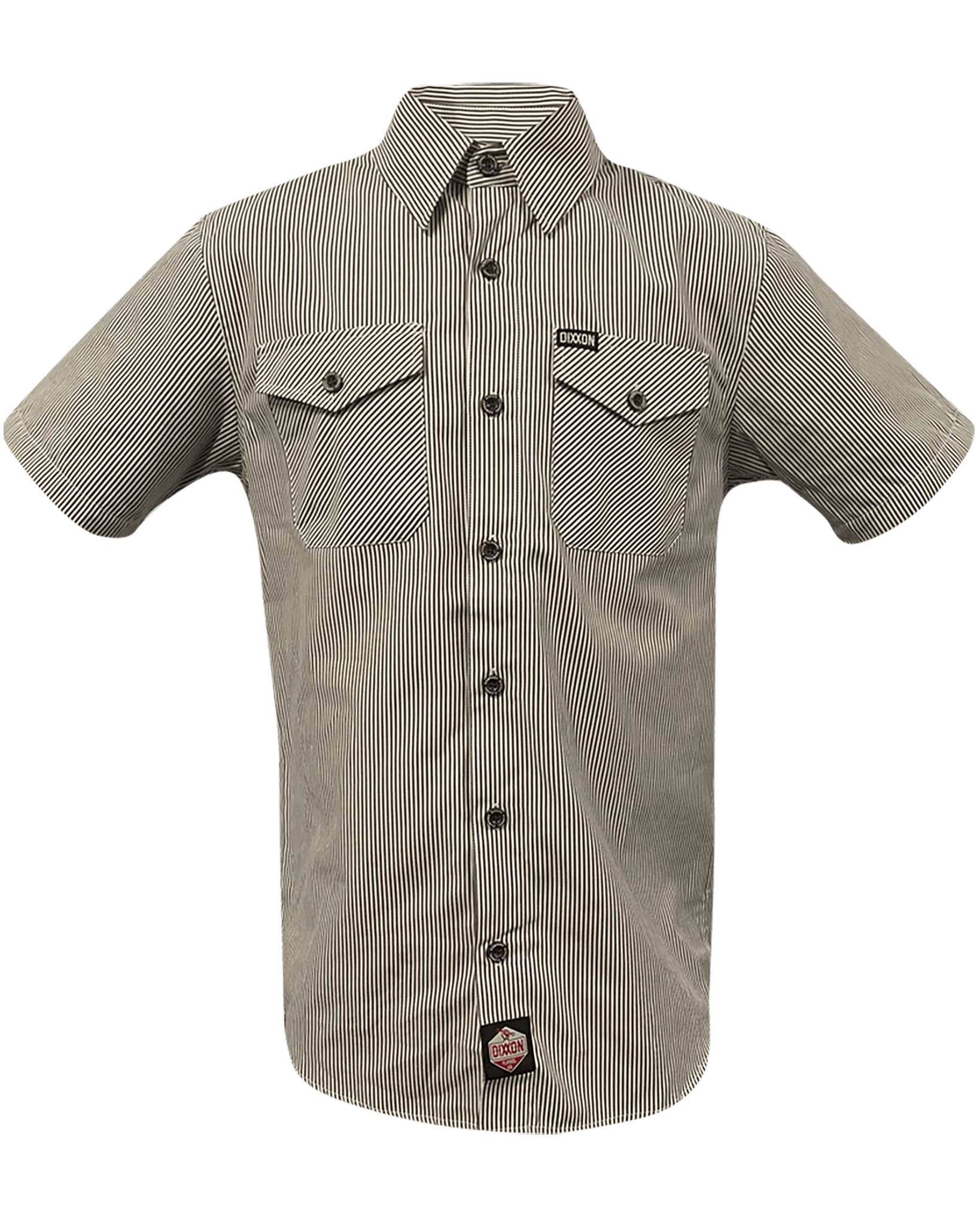 WorkForce Short Sleeve Work Shirt - White & Brown - Image 2