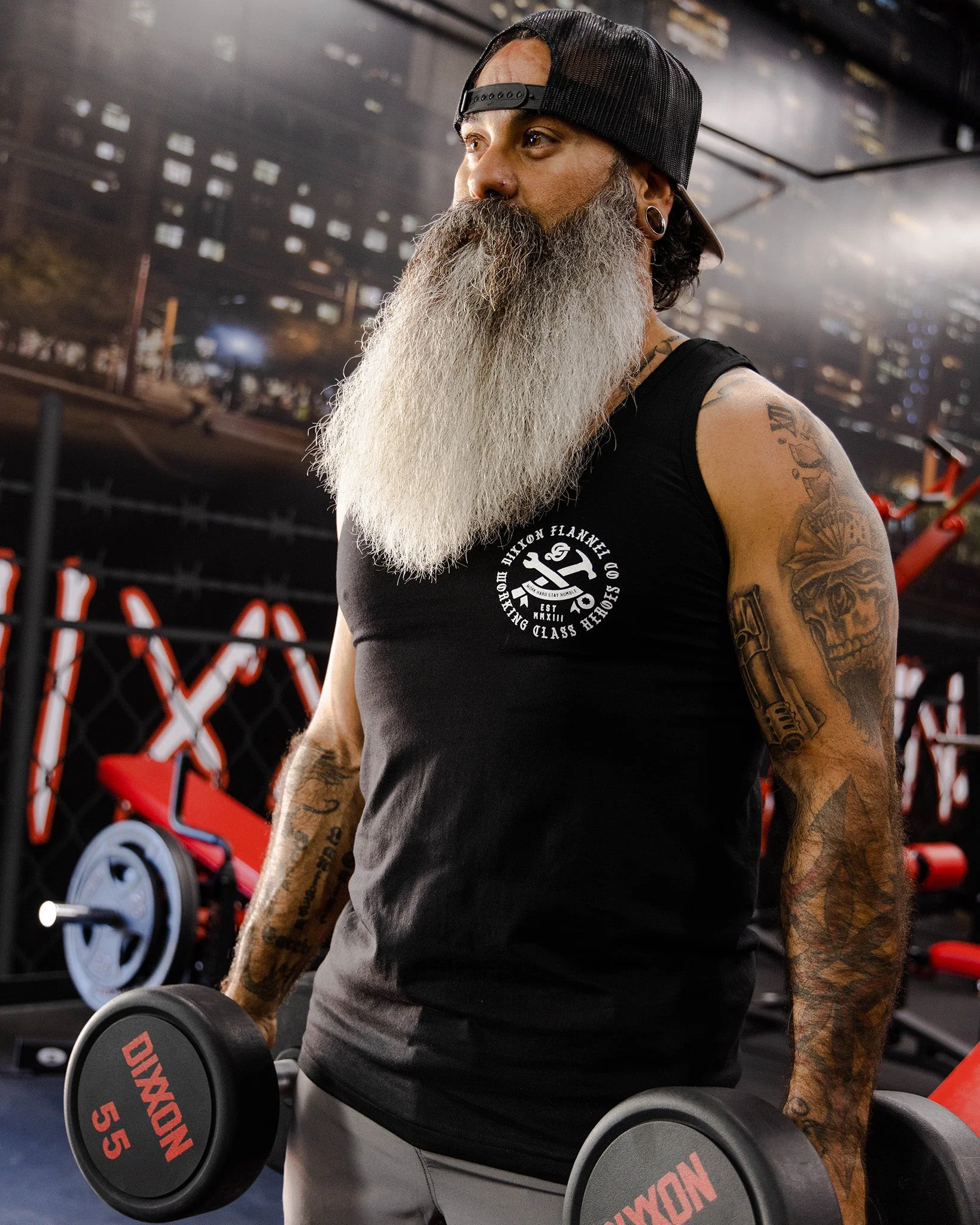 White Working Class Badge Tank - Black - Image 2