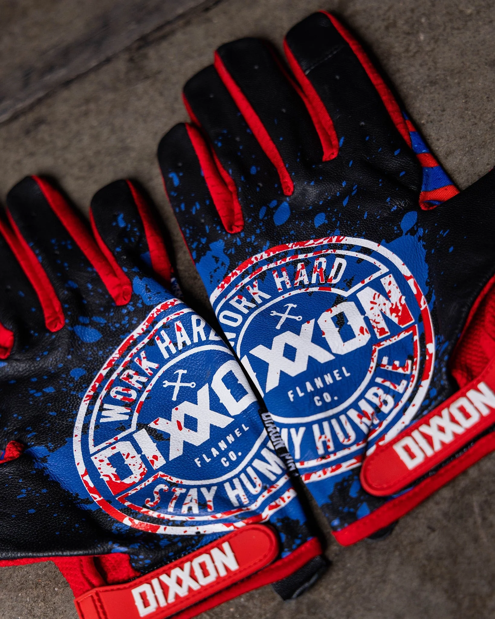 Working Class Heroes Moto Gloves - Red, White, & Blue - Image 2