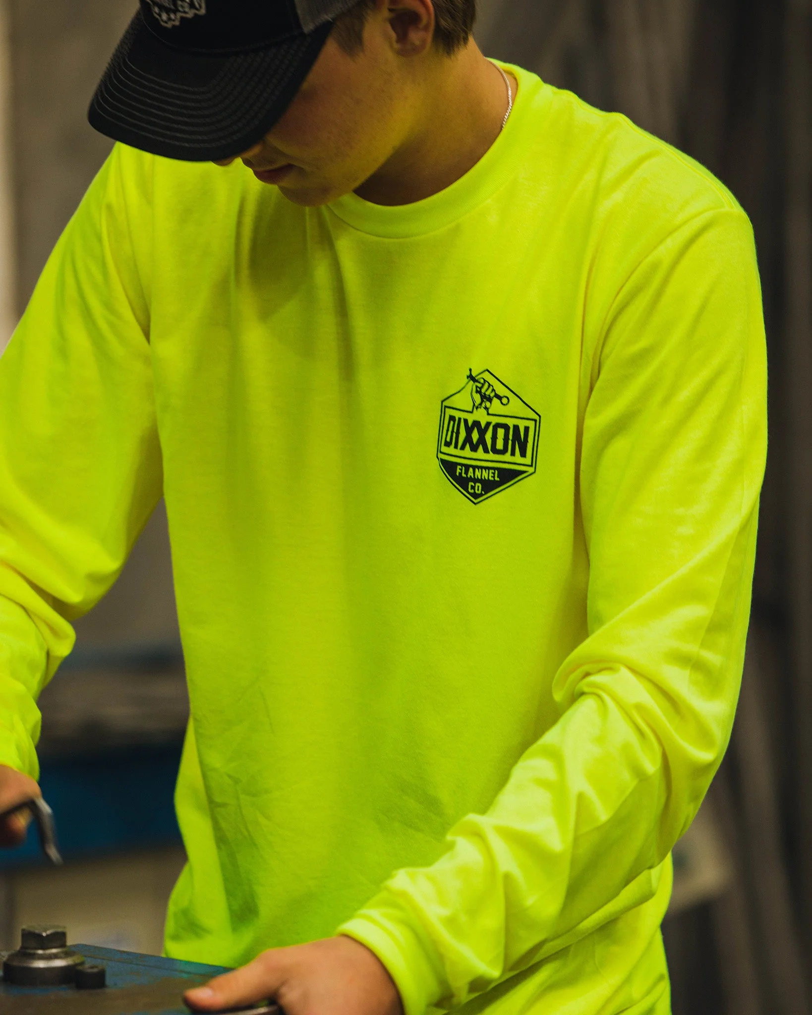 Working Class Hi Vis Long Sleeve T-Shirt - Safety Yellow - Image 4
