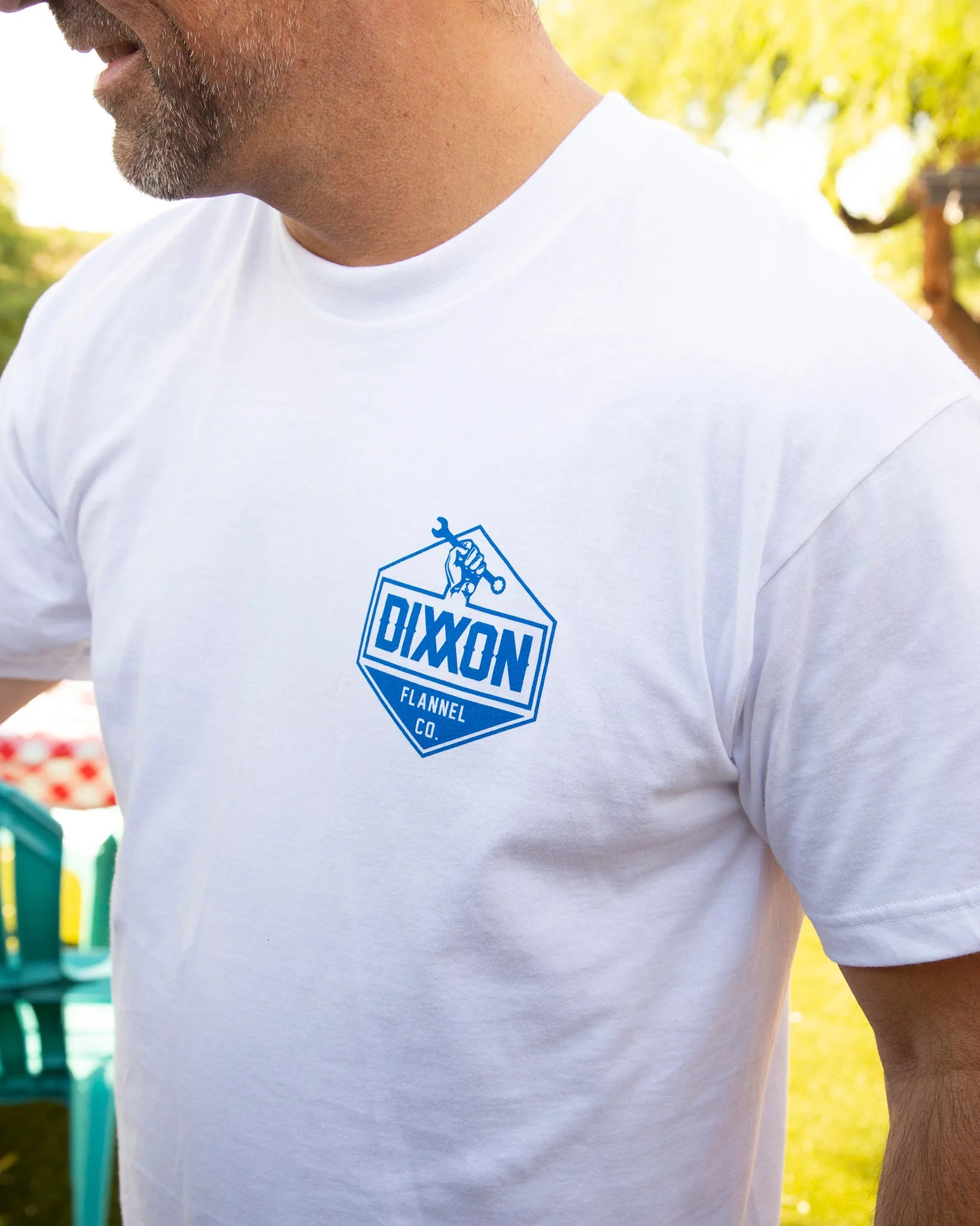 Working Class T-Shirt - White & Navy - Image 4